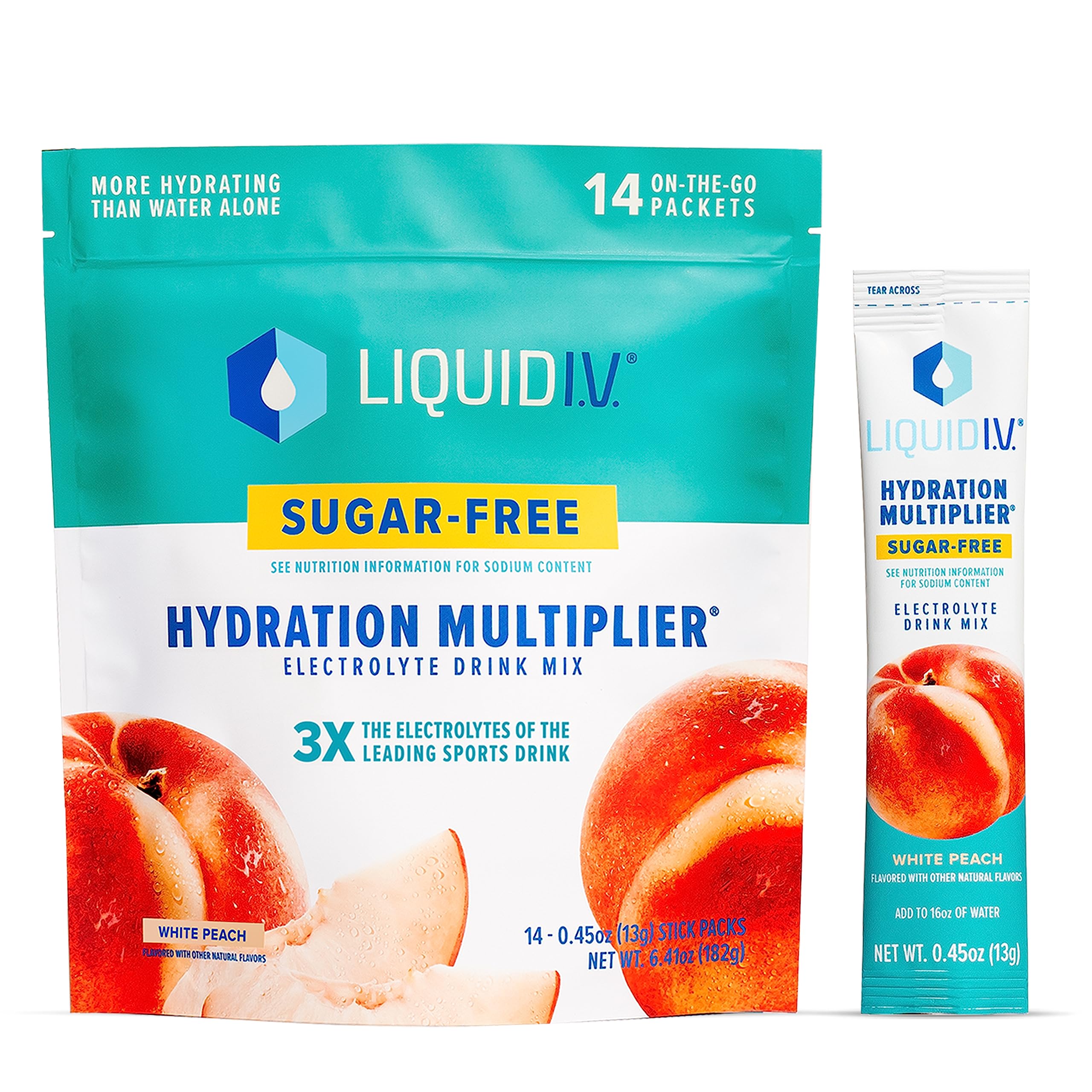 Liquid I.V. Sugar-Free Hydration Multiplier - White Peach – Hydration Powder Packets Liquid I.V.Au supplements