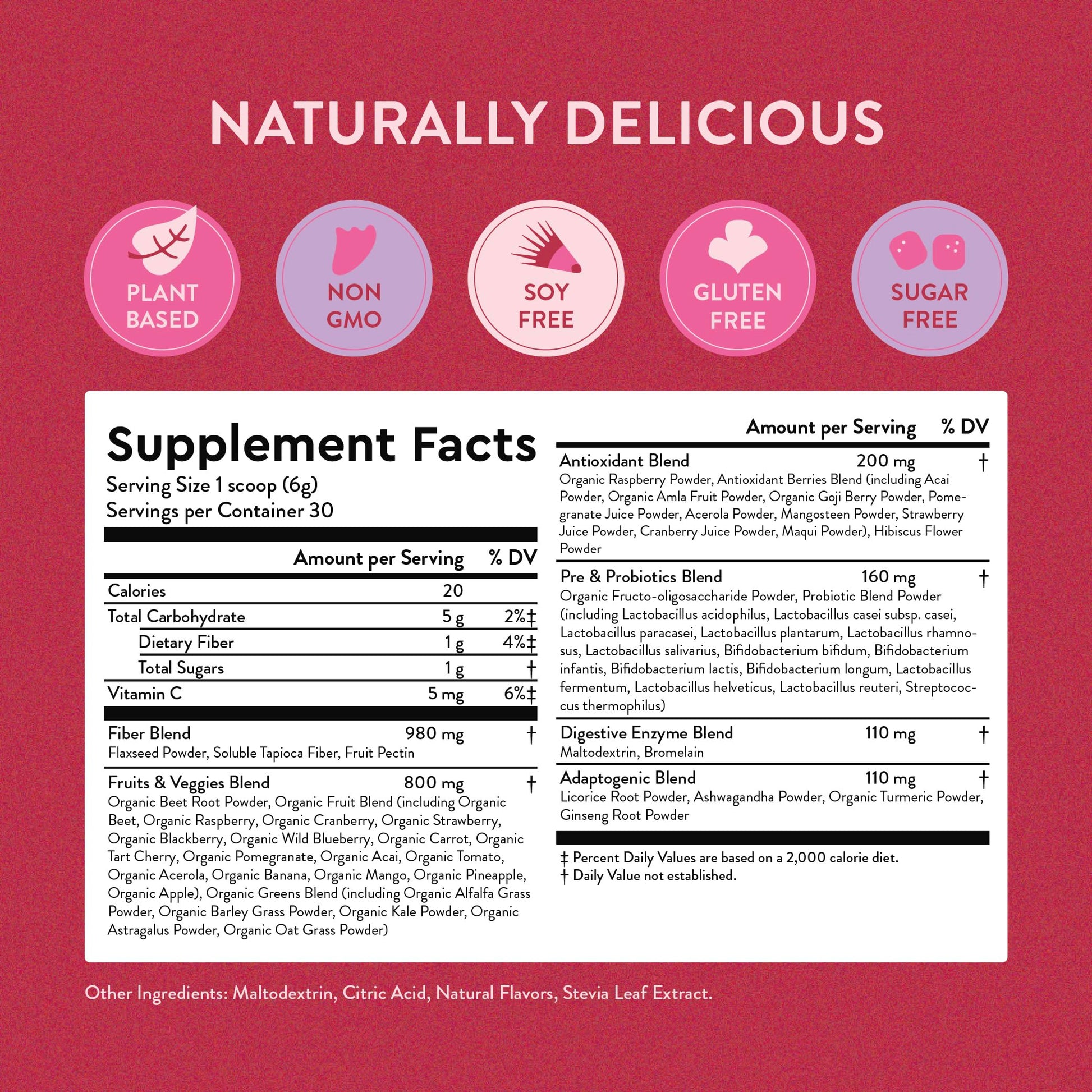 360 Nutrition Blends with Benefits Reds & Superfoods for Natural Antioxidants and Polyphenols, with Fruits & Veggies, Probiotics Digestion, Daily Energy - Berries & Cream - 30 Servings 360 NutritionAu supplements