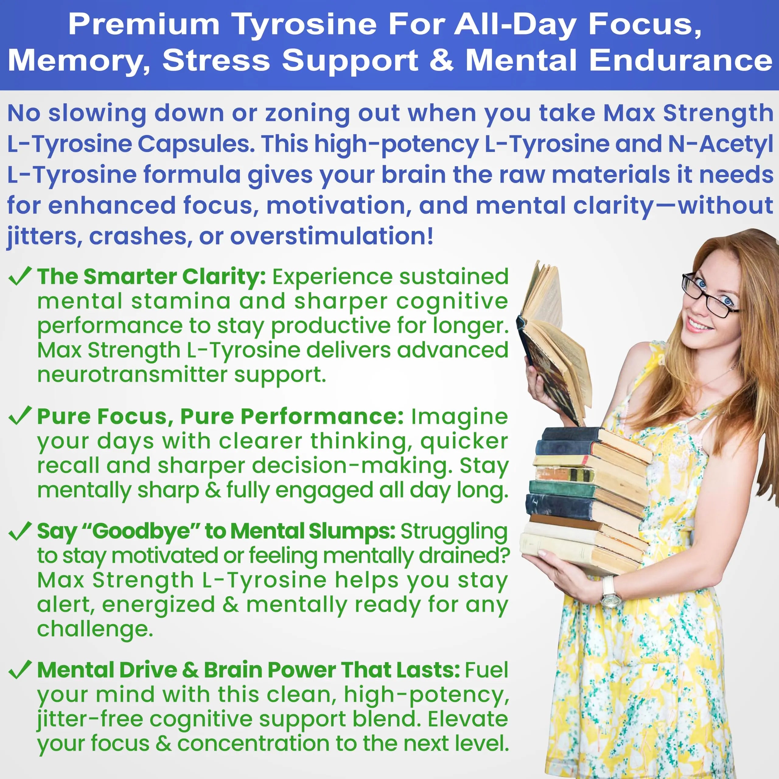 Max Strength L Tyrosine Supplement & N Acetyl L Tyrosine Peak Focus, Alertness, Concentration, Body & Mind Energy. L-Tyrosine 850mg Per 1 Capsule. A Well-Being Nutrient Boost For Performance BioWisdom NutraceuticalsAu supplements