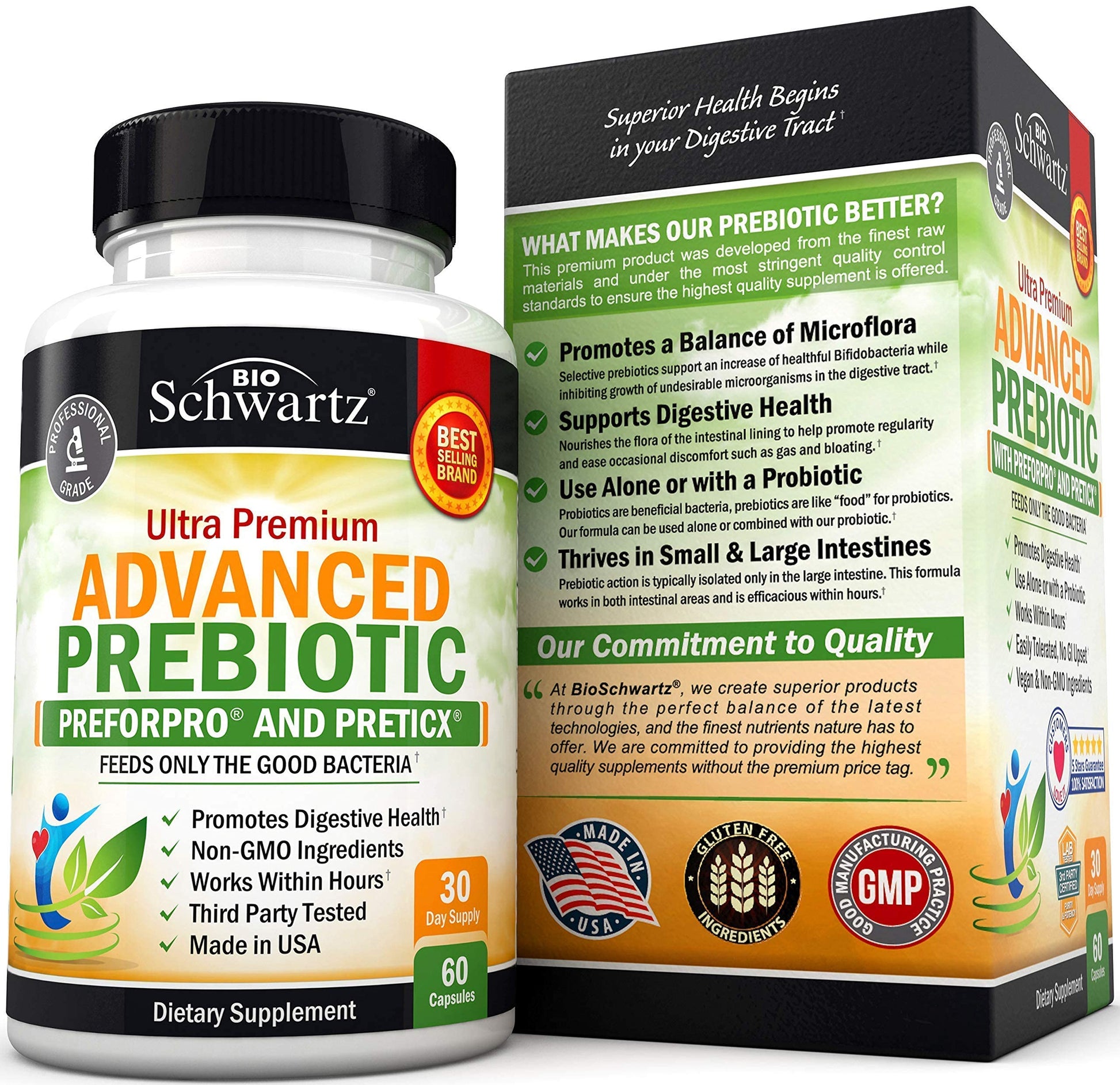 Prebiotics for Advanced Gut Health - Immune System Support & Dietary Fiber BioSchwartzAu supplements