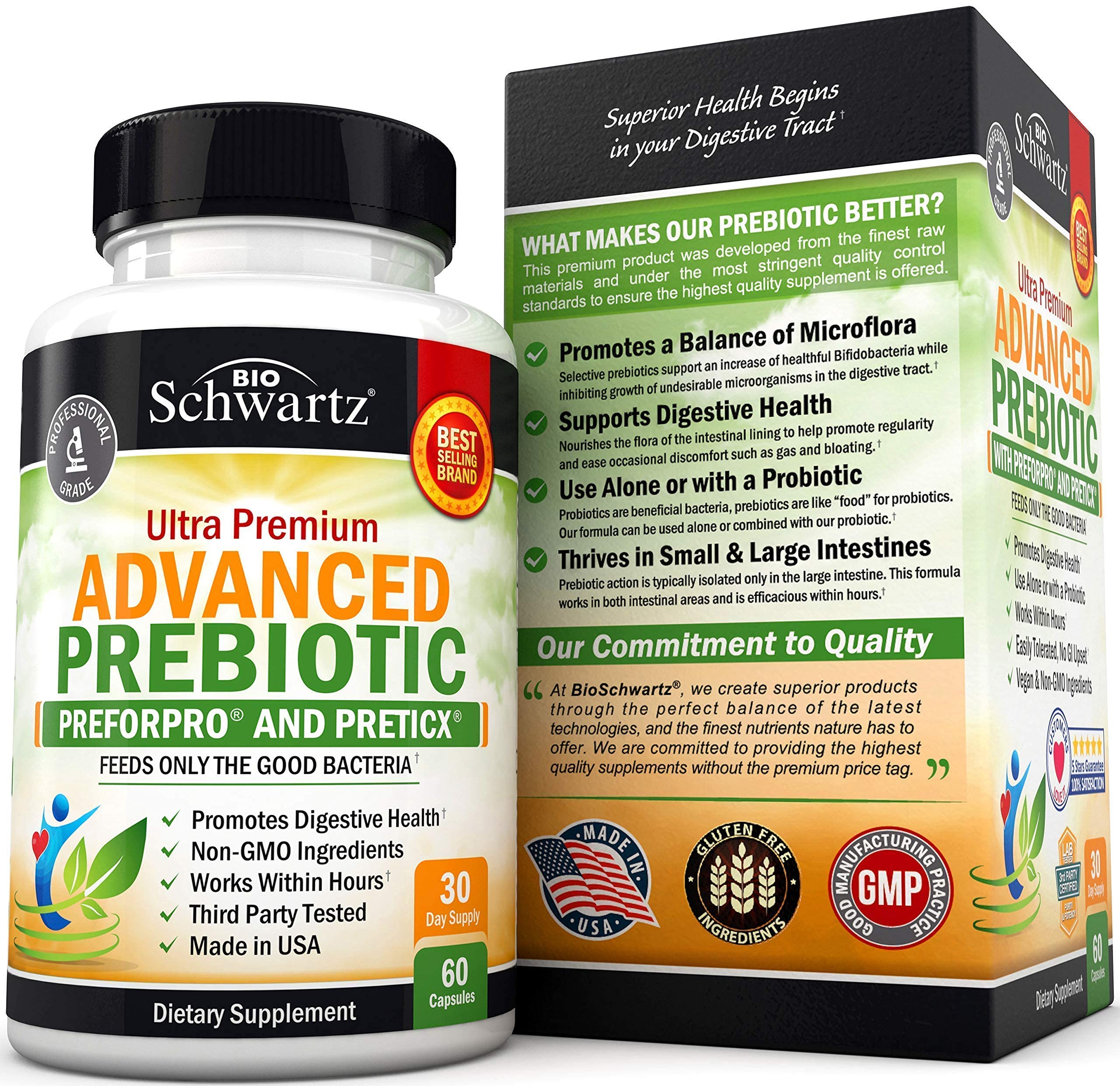 Prebiotics for Advanced Gut Health - Immune System Support & Dietary Fiber BioSchwartzAu supplements