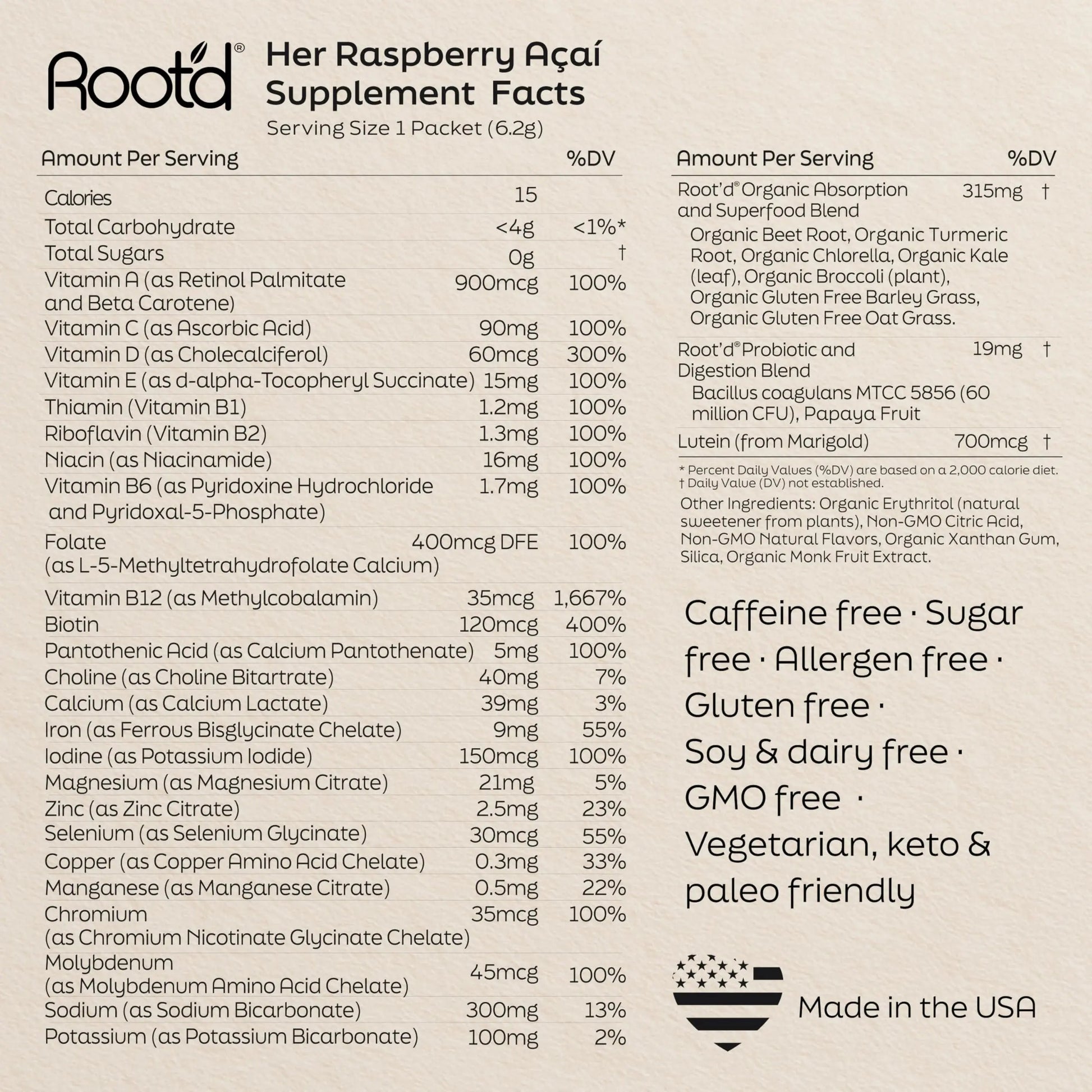 Root'd Multivitamin Powder for Women - 25 Vitamins & Minerals with 3X Electrolytes, 9 Organic Superfoods, Probiotics & Enzymes Root'dAu supplements