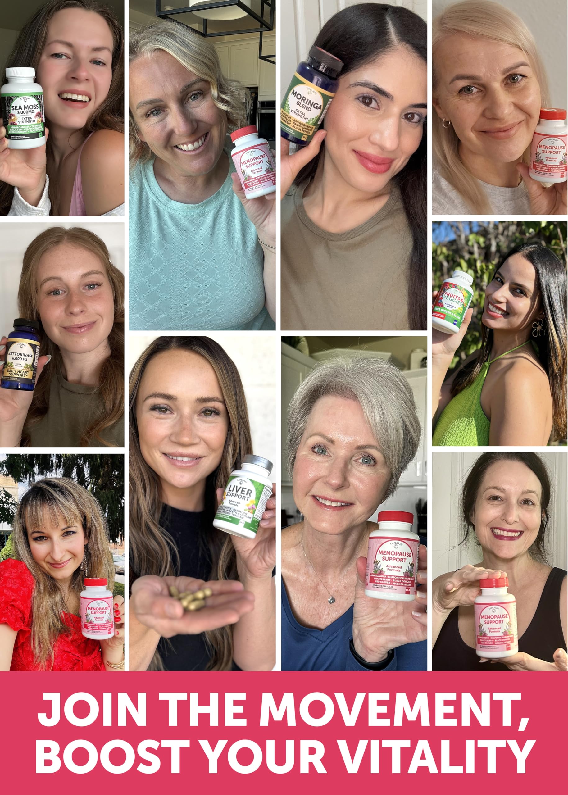 Lunakai USA Made Natural Menopause Supplements for Women – 13-in-1 Menopause Relief for Hot Flashes, Night Sweats, Sleep & Mood Support, 60ct LunakaiAu supplements