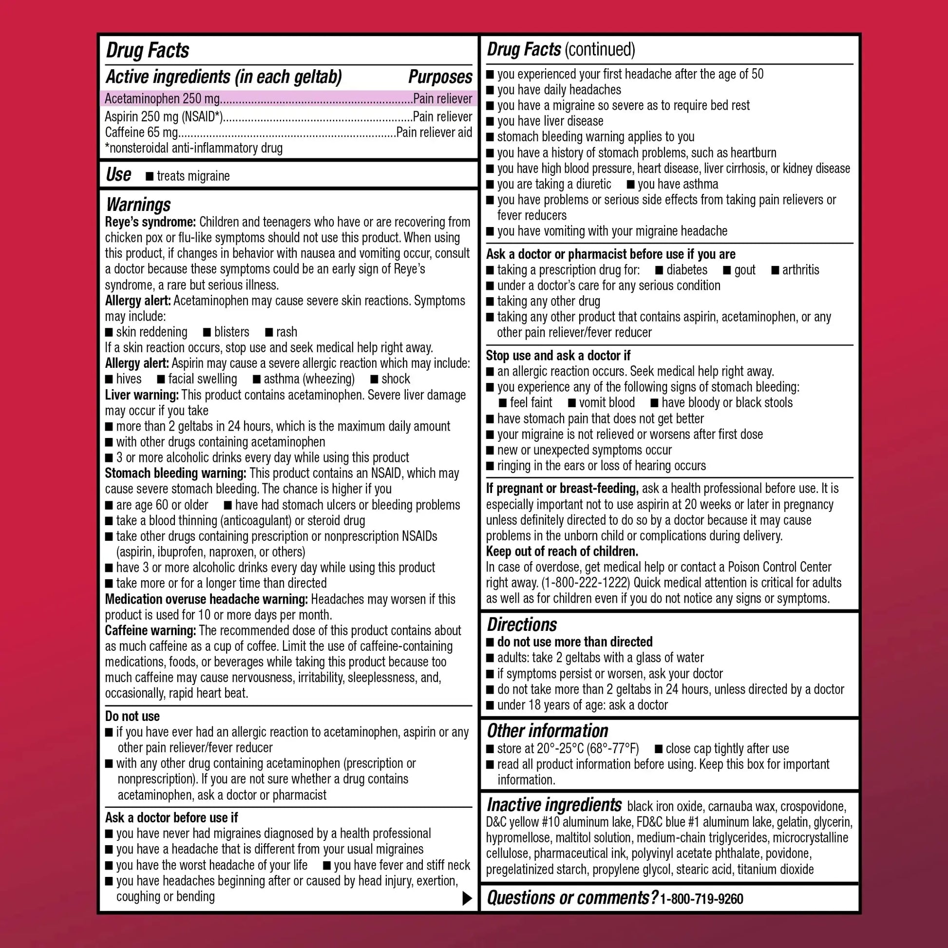 Amazon Basic Care Migraine Relief Geltabs, Pain Reliever, Acetaminophen 250 mg, Aspirin 250 mg (NSAID) and Caffeine 65 mg, Headache Relief, 80 Count Amazon Basic CareAu supplements