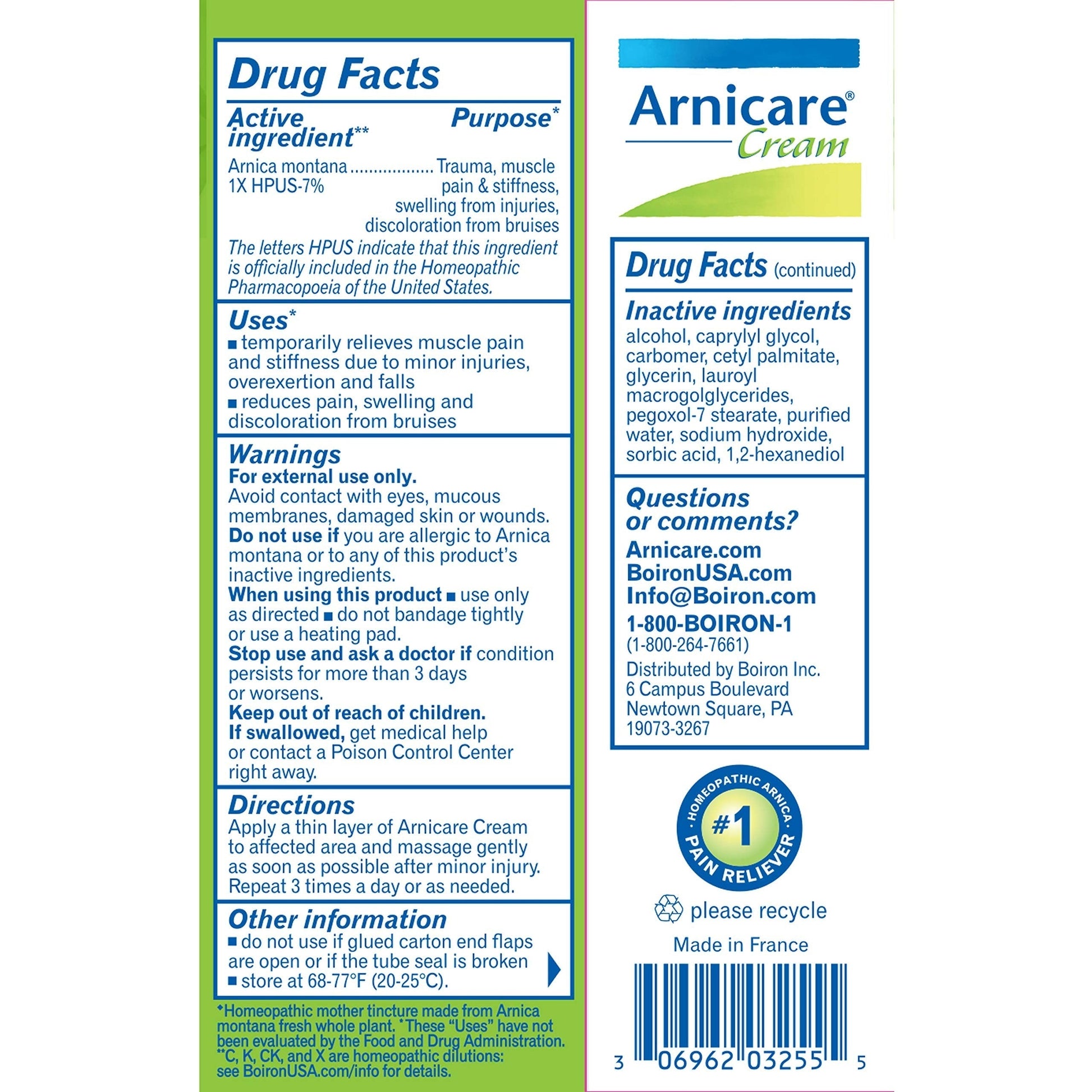 Boiron Arnicare Cream 1.33 oz (Pack of 4) BoironAu supplements