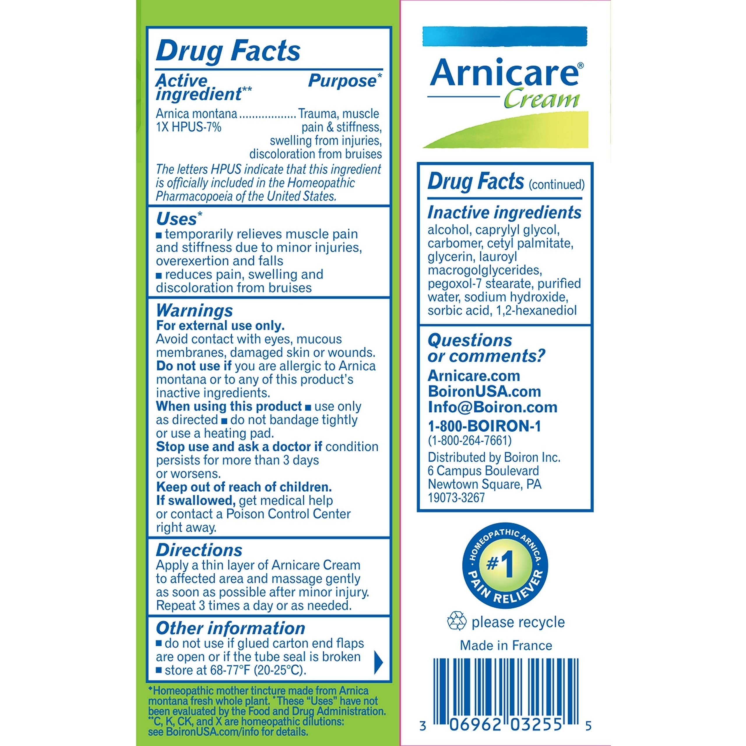Boiron Arnicare Cream 1.33 oz (Pack of 4) BoironAu supplements