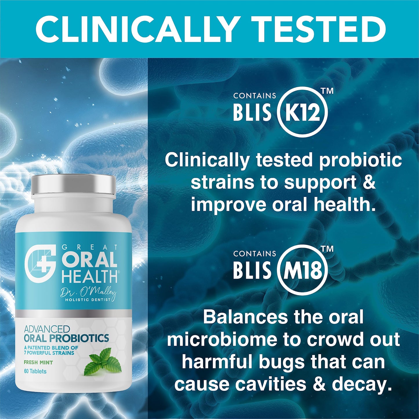 Oral Probiotics for Mouth Bad Breath Treatment for Adults: Dentist Formulated Advanced Great Oral HealthUS supplements