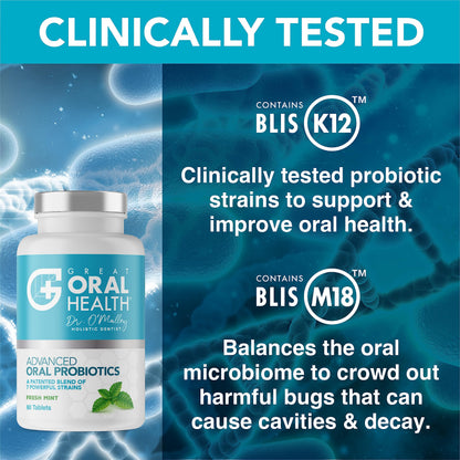 Oral Probiotics for Mouth Bad Breath Treatment for Adults: Dentist Formulated Advanced Great Oral HealthUS supplements