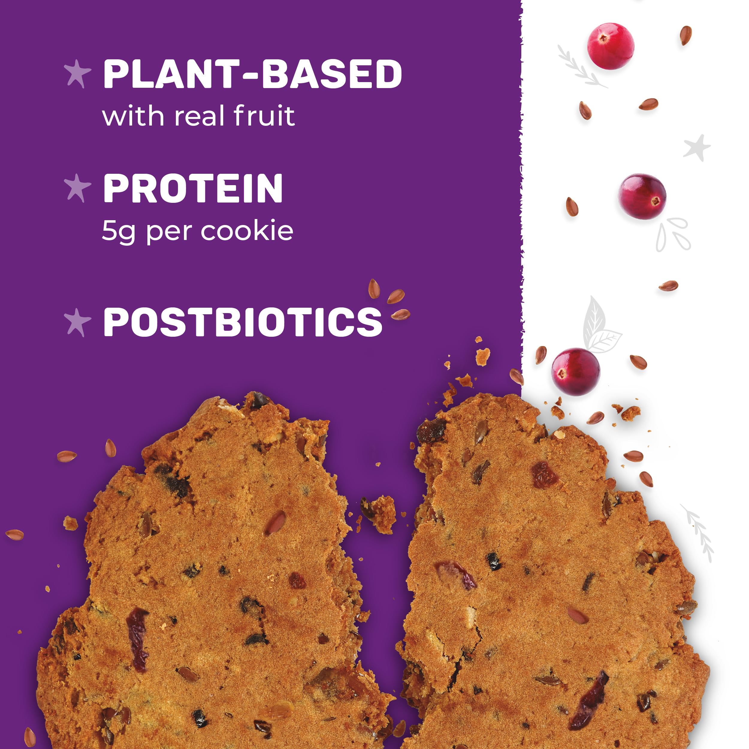3PM Afternoon Bites Cranberry Flaxseed Cookies with Postbiotics, 5g of Protein, 15 Cookies 3PM AFTERNOON BITESAu supplements
