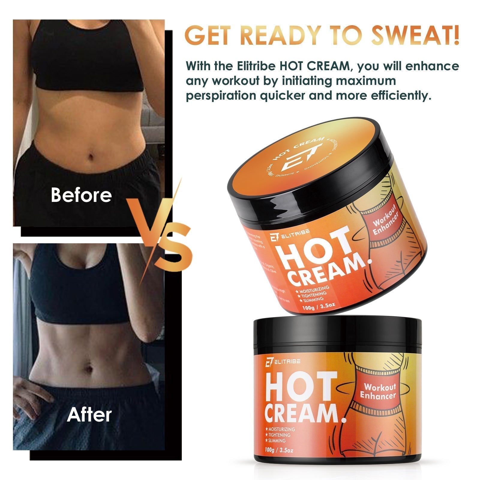 Elitribe Hot Cream Sweat Workout Enhancer Gel - Fat Burning, Cellulite & Firming Body ElitribeUS supplements