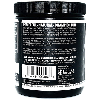 Pre Workout, Best All Natural PreWorkout Supplement. Pure Power, Healthy Pump, Clean SMART STRENGTHUS supplements