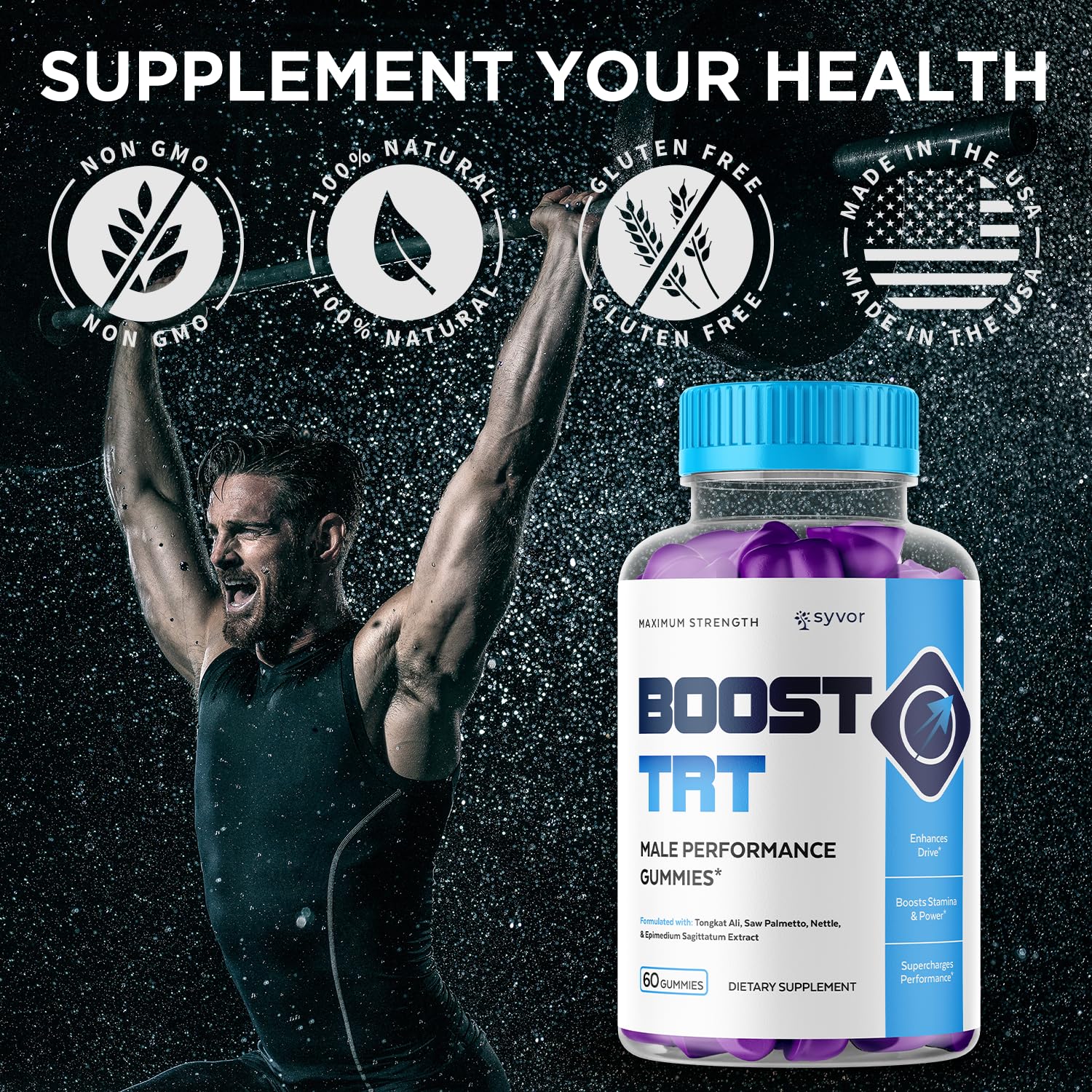 (3 Pack) Boost TRT Gummies for Men, Official Boost TRT Male Performance Gummys with Natural Ingredients, Advanced BoostTRT Men's Gummy Supplement with Maximum Strength Premium Vitamins (180 Gummies) SyvorAu supplements