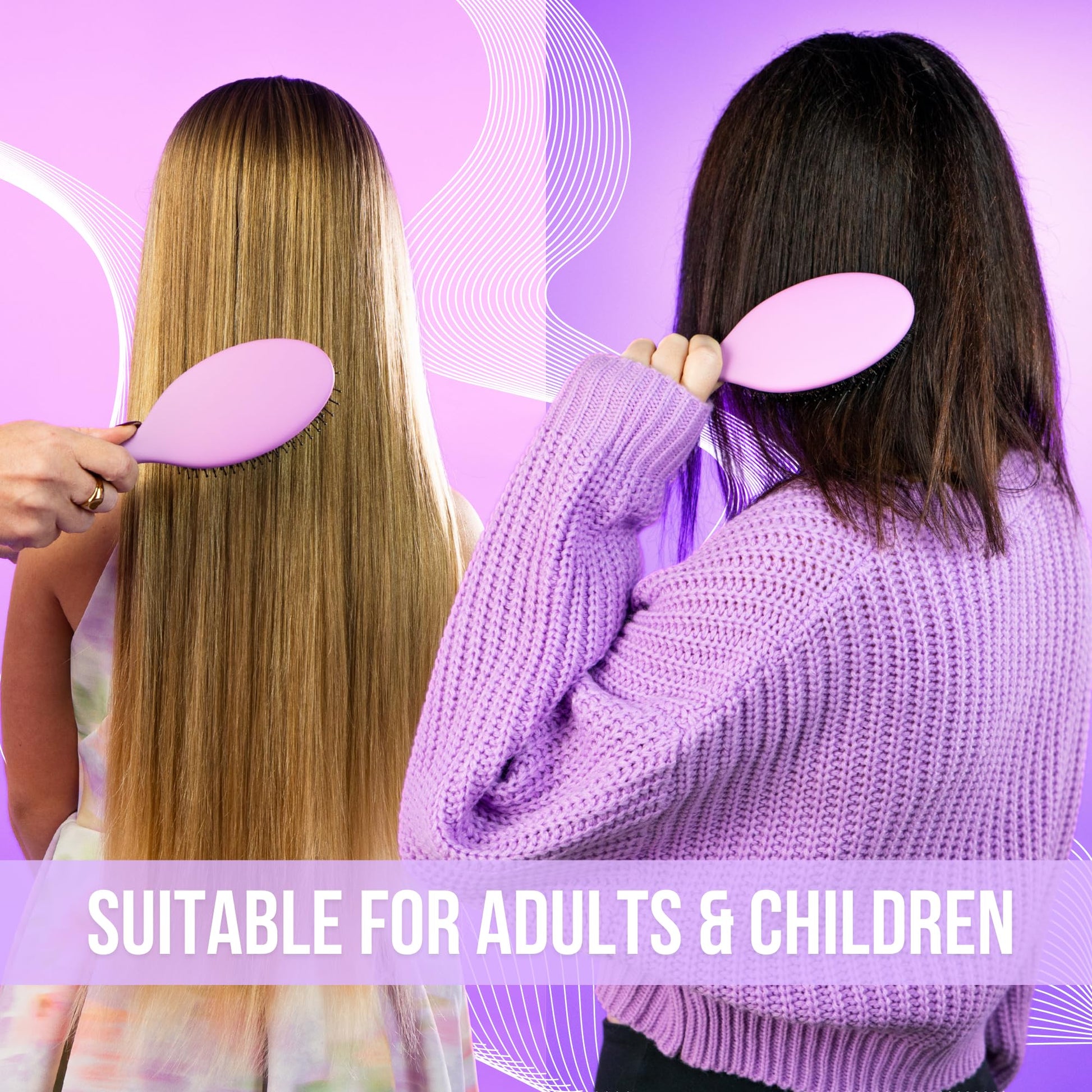 SimplyHair Ultimate Hair Extension Brush & Detangler Anti-Static, Dual Bristle Design, Soft Boar Bristle, Great for All Hair Types & Extensions - Pink & Purple Ombre Brush Ideal for Adults & Kids Simply HairAu supplements