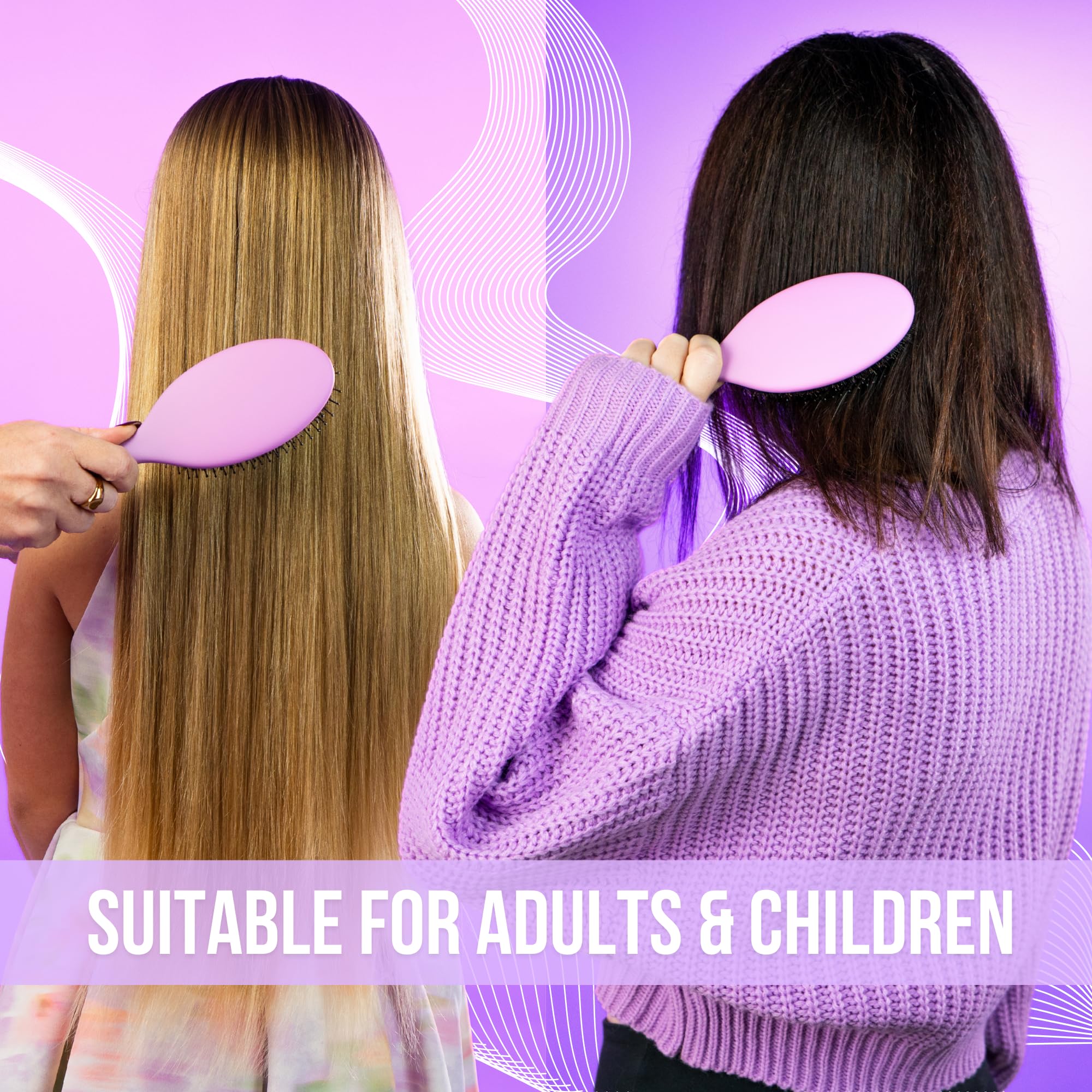 SimplyHair Ultimate Hair Extension Brush & Detangler Anti-Static, Dual Bristle Design, Soft Boar Bristle, Great for All Hair Types & Extensions - Pink & Purple Ombre Brush Ideal for Adults & Kids Simply HairAu supplements