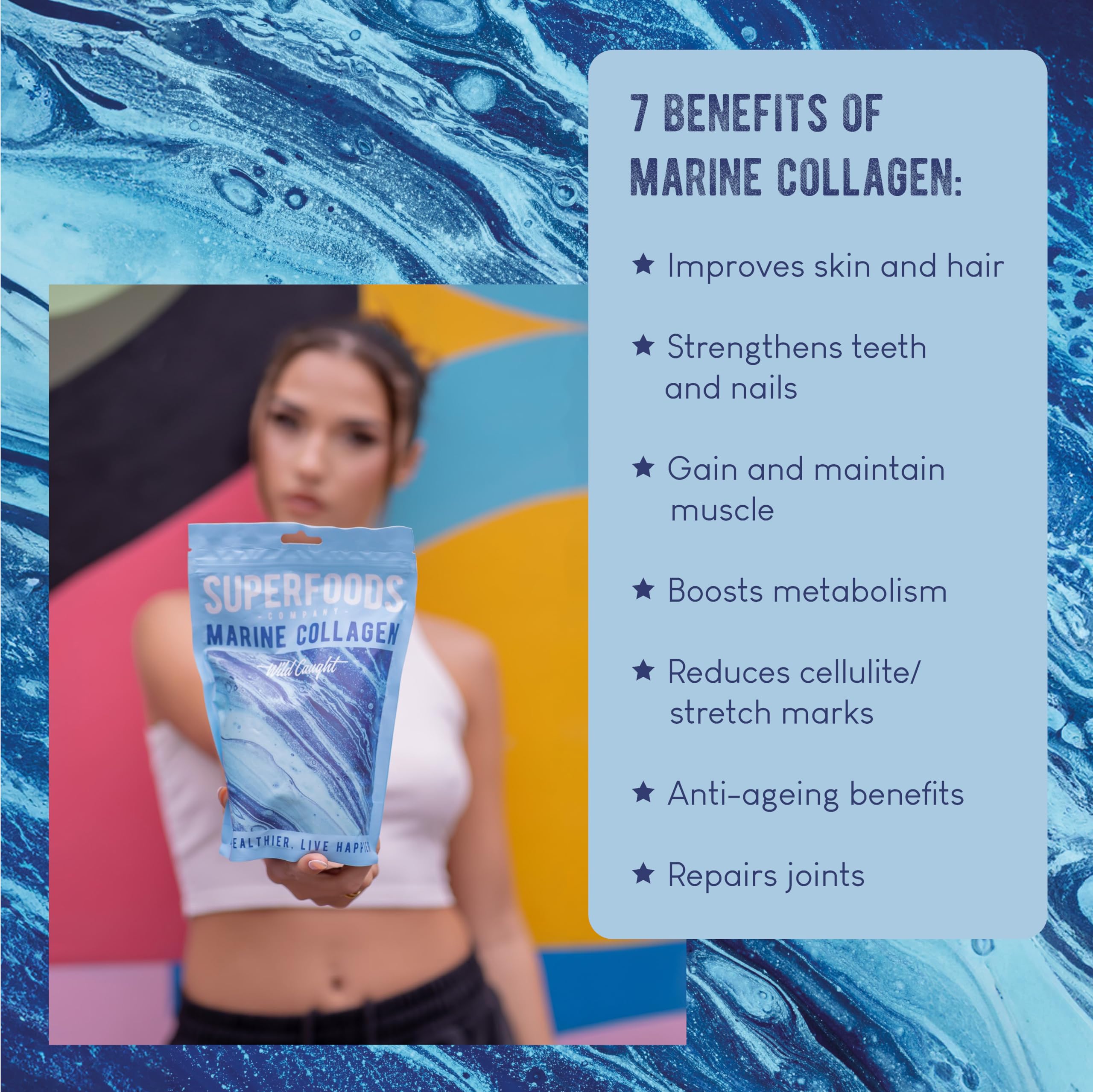 Superfoods Company - Hydrolysed Marine Collagen, Boosts Hair and Skin Health, Unflavoured Superfoods CompanyAu supplements