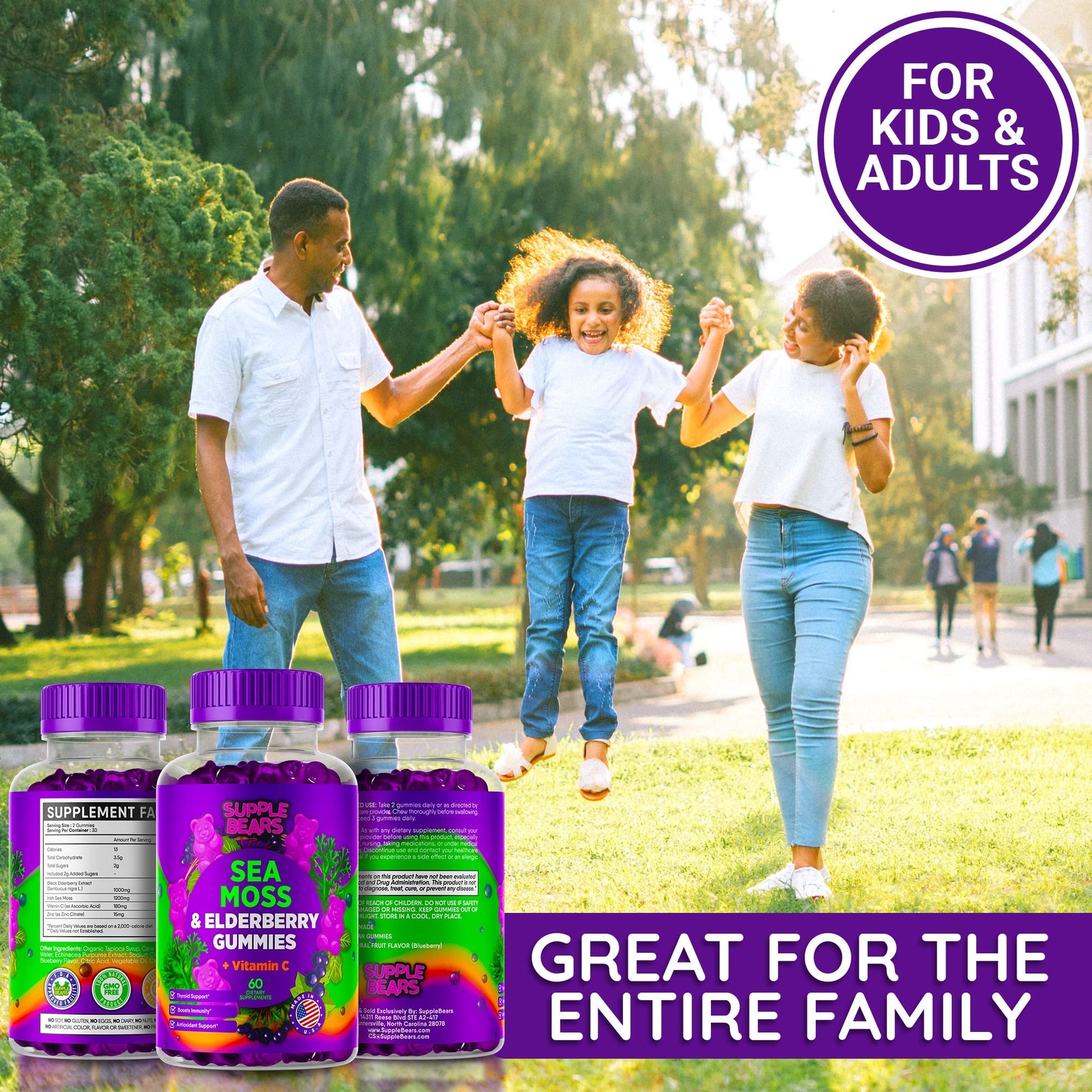 Supplebears Sea Moss Gummies & Elderberry - Vitamin C + Zinc – Extra Strength Immune SupplebearsAu supplements