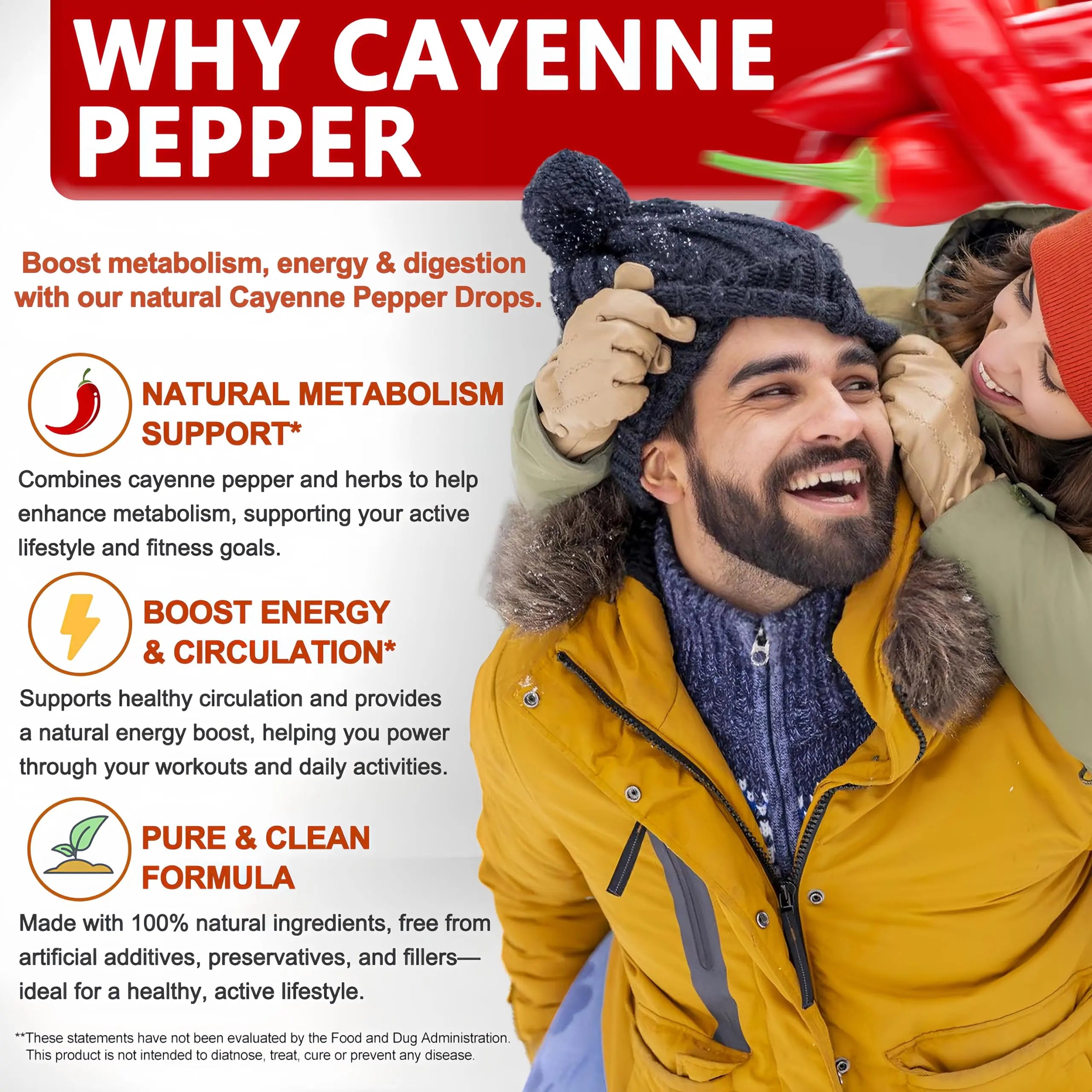 Cayenne Pepper Drops, High Absorption 6-in-1 Liquid Cayenne Pepper Supplement w/Ceylon Cinnamon, Green Tea Extract, Turmeric, Organic Liquid Drops Than Cayenne Capsules Powder Vita letuonz supplements