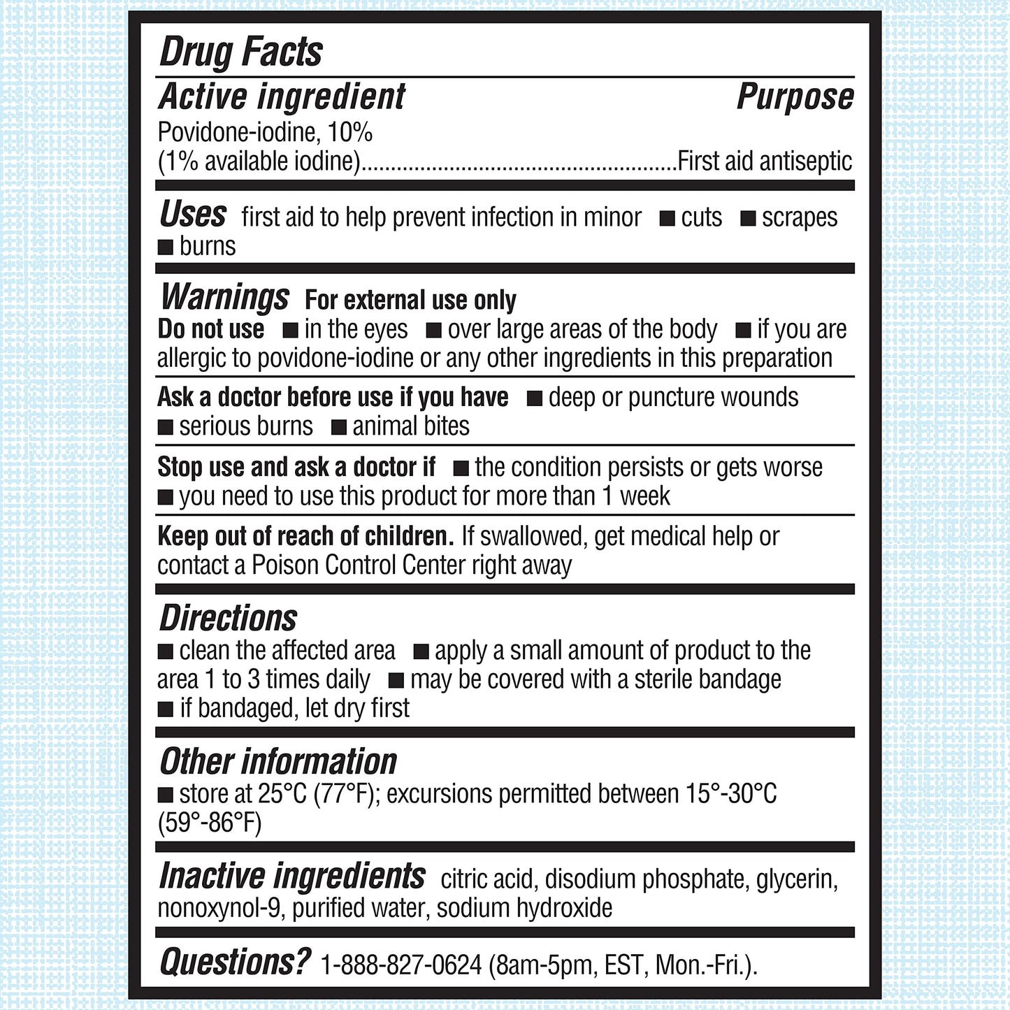 Betadine Antiseptic Liquid First Aid Solution, Povidone-iodine 10%, Infection BetadineUS supplements