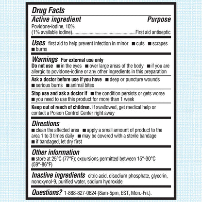 Betadine Antiseptic Liquid First Aid Solution, Povidone-iodine 10%, Infection BetadineUS supplements