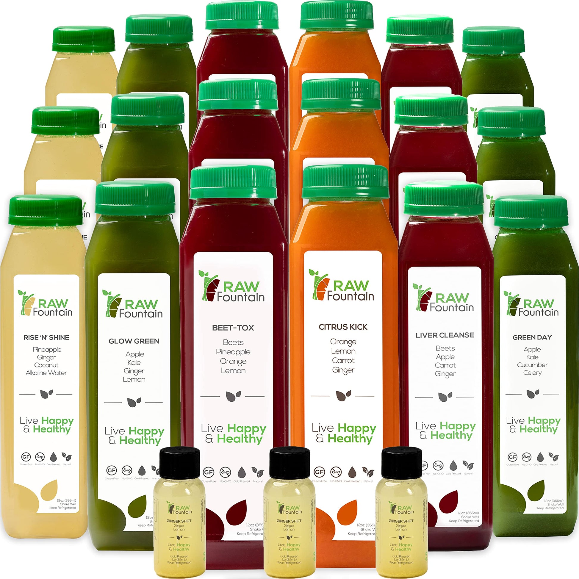 3 Day Juice Cleanse by Raw Fountain, All Natural Raw Detox Cleanse, Liquid Juice Diet Raw FountainUS supplements