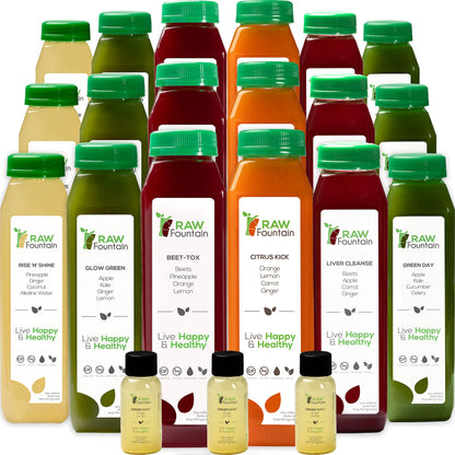3 Day Juice Cleanse by Raw Fountain, All Natural Raw Detox Cleanse, Liquid Juice Diet Raw FountainUS supplements