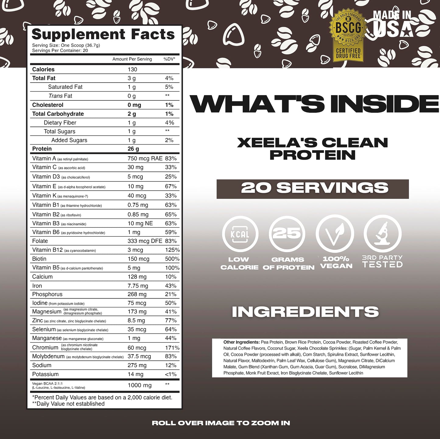 XEELA Plant Based Vegan Protein Powder - Independently Tested - 25g High Protein XEELAUS supplements