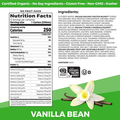 Orgain Organic Nutritional Protein Shake, Vanilla Bean - 16g Grass Fed Whey Protein OrgainUS supplements