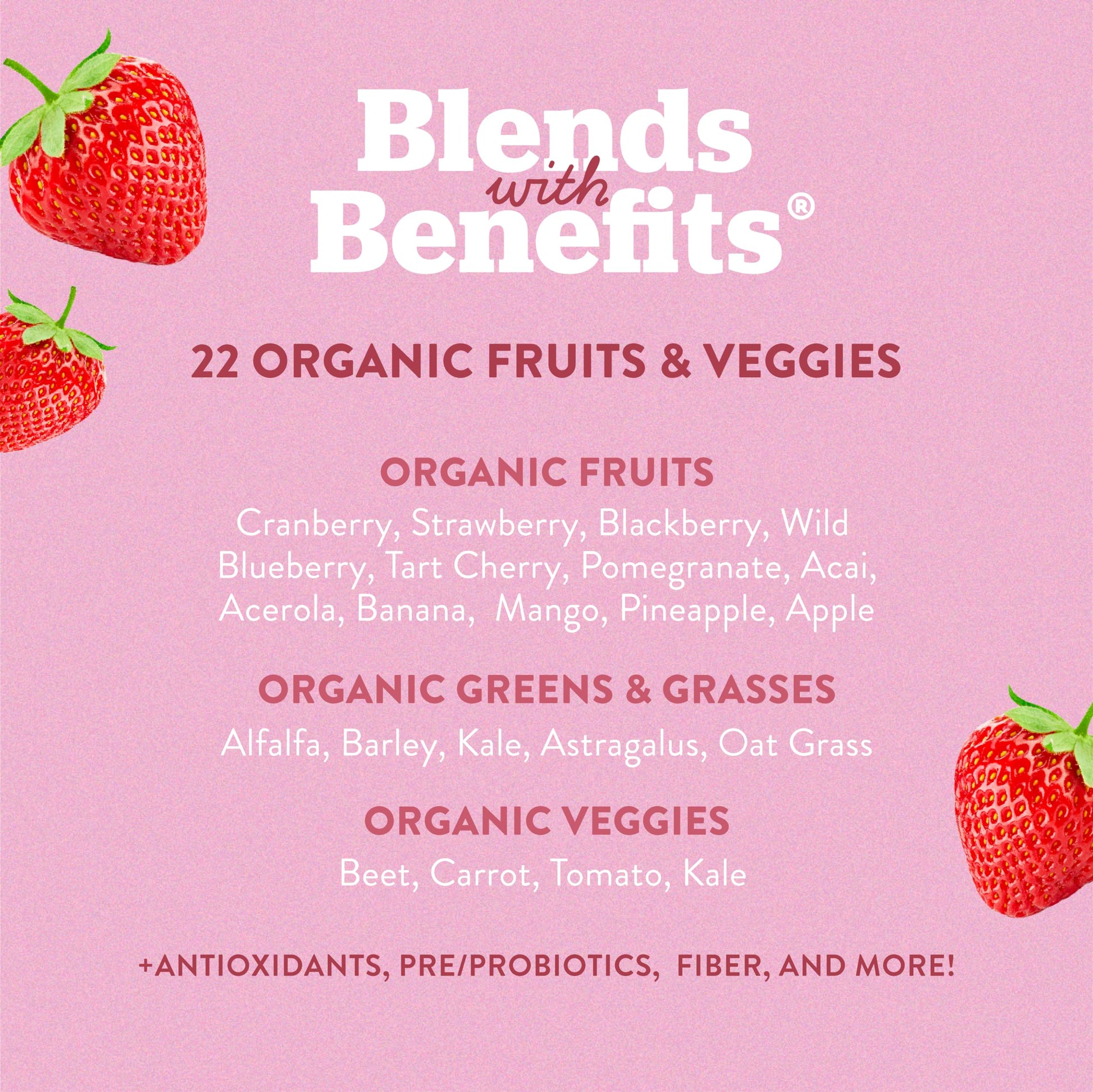 360 Nutrition Blends with Benefits Reds & Superfoods for Natural Antioxidants and Polyphenols, with Fruits & Veggies, Probiotics Digestion, Daily Energy - Berries & Cream - 30 Servings 360 NutritionAu supplements
