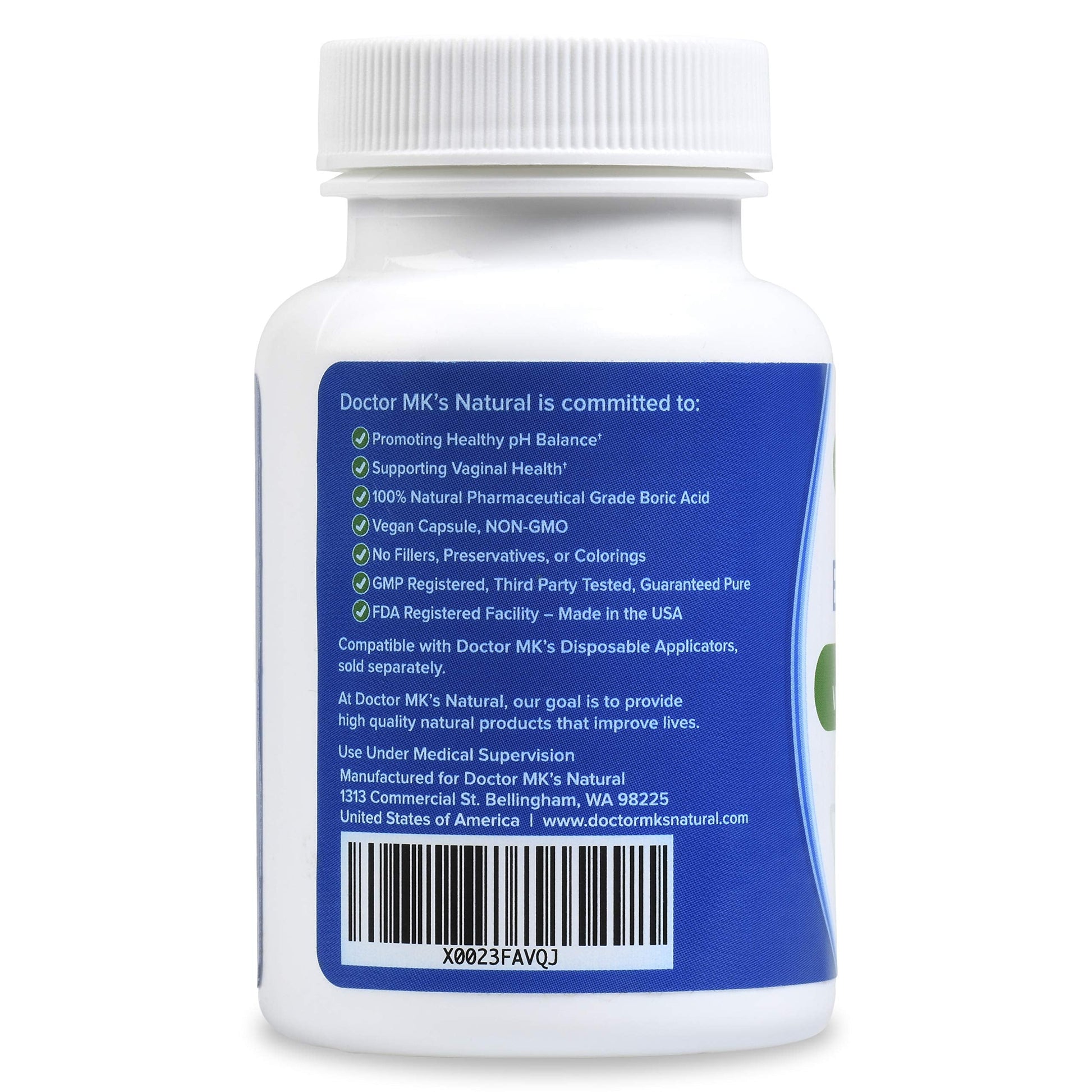 doctor MK's NATURAL Boric Acid Suppositories (600mg) for Healthy Feminine pH Support doctor MK's NATURALAu supplements