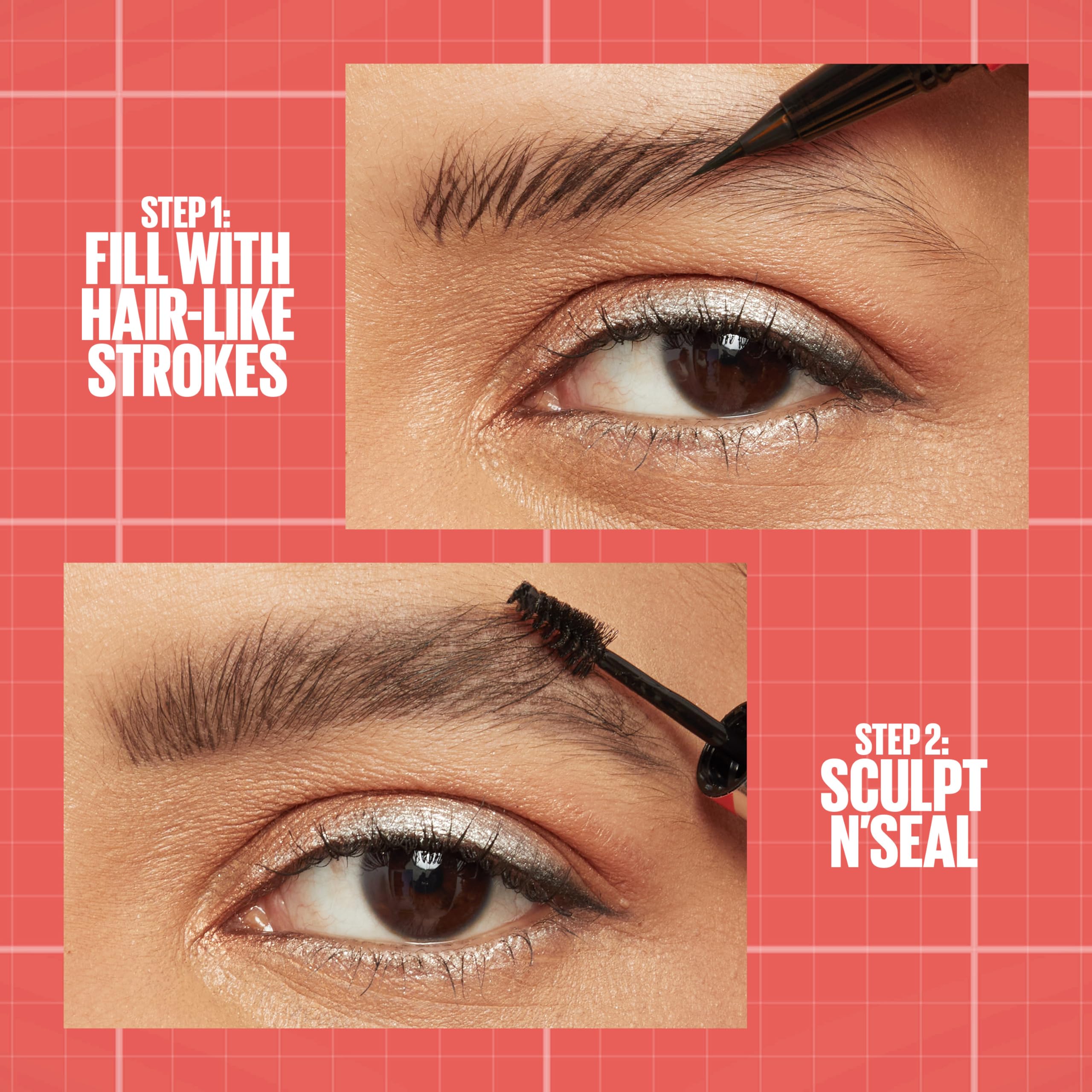 Maybelline Build-A-Brow 2-in-1 Brow Pen and Sealing Eyebrow Gel, Eyebrow Makeup for Real-Looking, Fuller Brows, Black Brown, 1 Count MAYBELLINEAu supplements