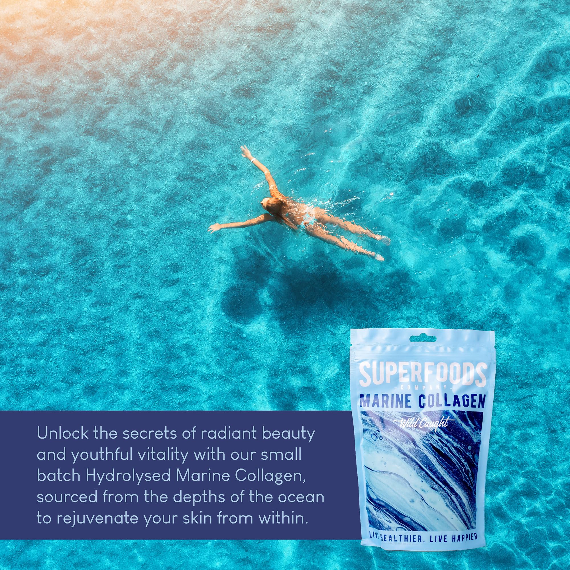 Superfoods Company - Hydrolysed Marine Collagen, Boosts Hair and Skin Health, Unflavoured Superfoods CompanyAu supplements