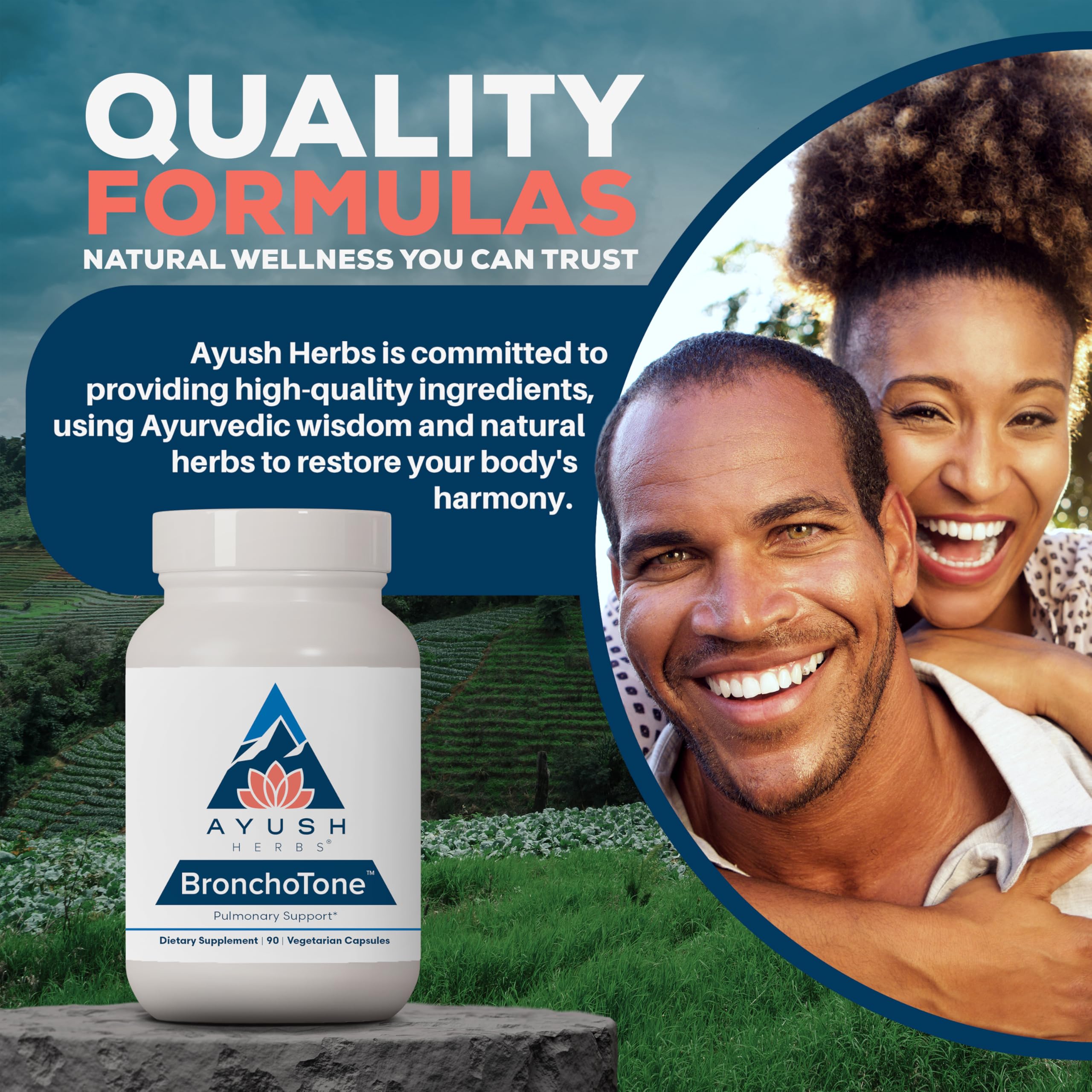 Ayush Herbs Bronchotone - Bronchial Support, Respiratory and Immune-Support Support Supplement for Women & Men, Adults, Pulmonary Care Supplement - 90 Vegetarian Capsules (1 Count) Ayush HerbsAu supplements