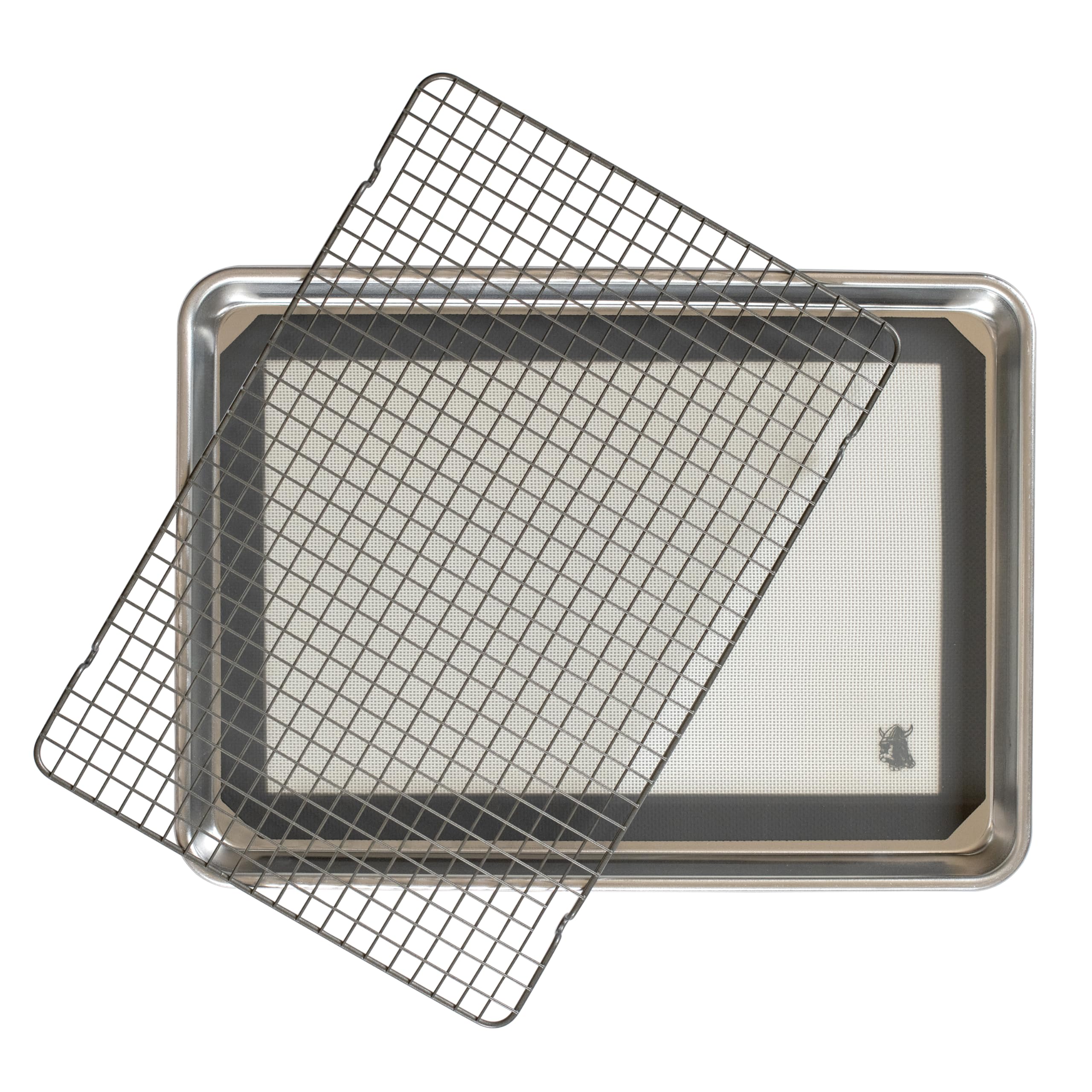 Nordic Ware Naturals Half Sheet Pan, Deluxe Silicone Liner and Cooling Rack, Cookie or Roasting Bakers Set Nordic WareAu supplements