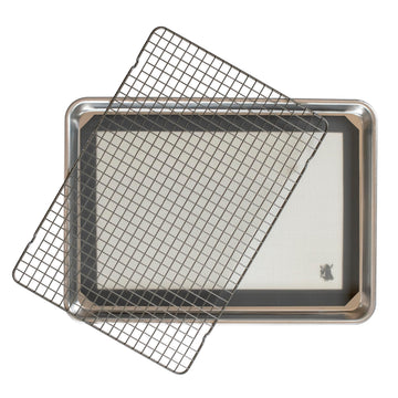 Nordic Ware Naturals Half Sheet Pan, Deluxe Silicone Liner and Cooling Rack, Cookie or Roasting Bakers Set Nordic WareAu supplements