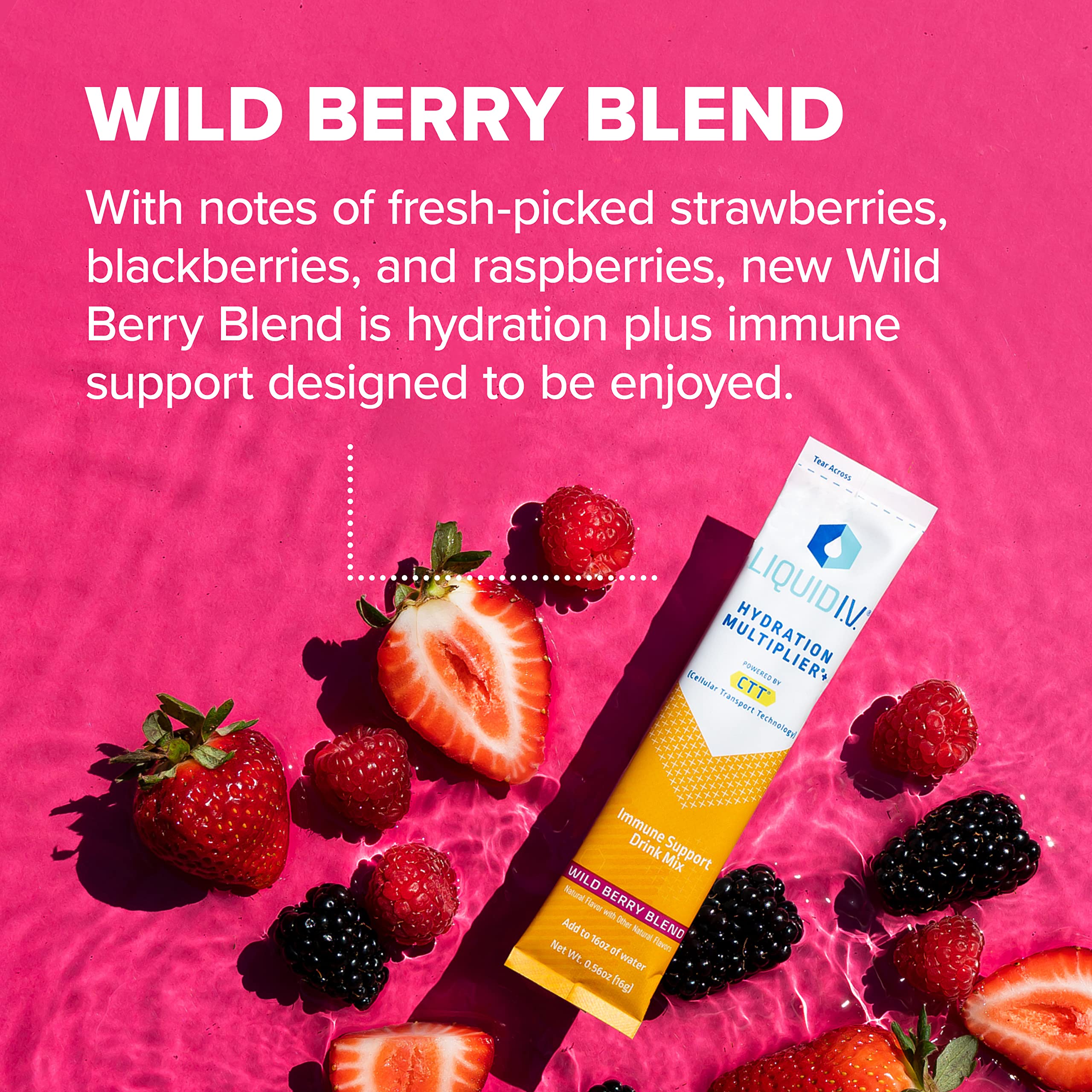 Liquid I.V. Hydration Multiplier + Immune Support -Wild Berry Blend - Hydration Powder Liquid I.V.US supplements