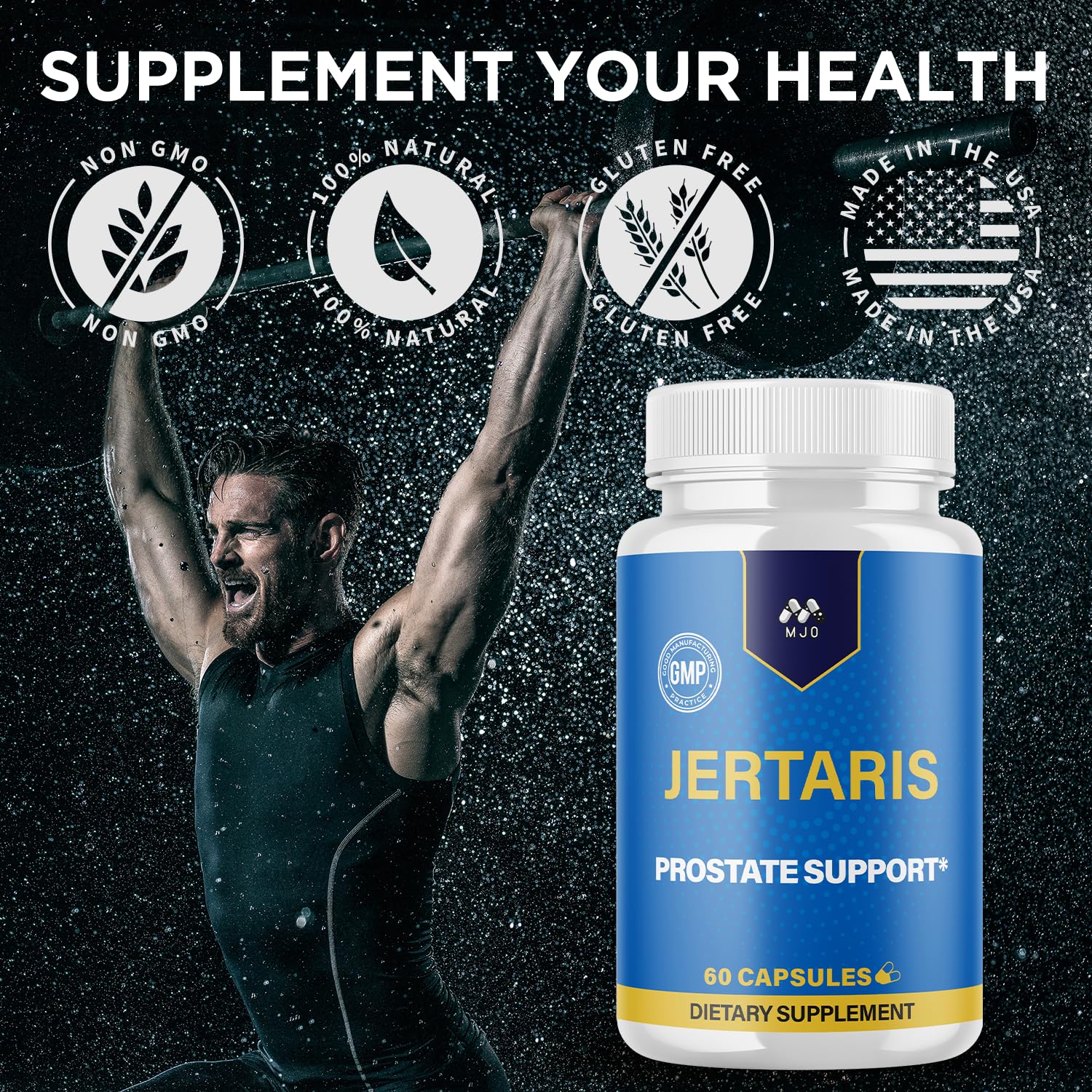 Jertaris Capsules, Official Jertaris Support Pills for men with All Natural Ingredients, Advanced Formula for Optimal Health & Wellness Support with Premium Vitamins for Active Lifestyle (60 Capsules) MJOAu supplements