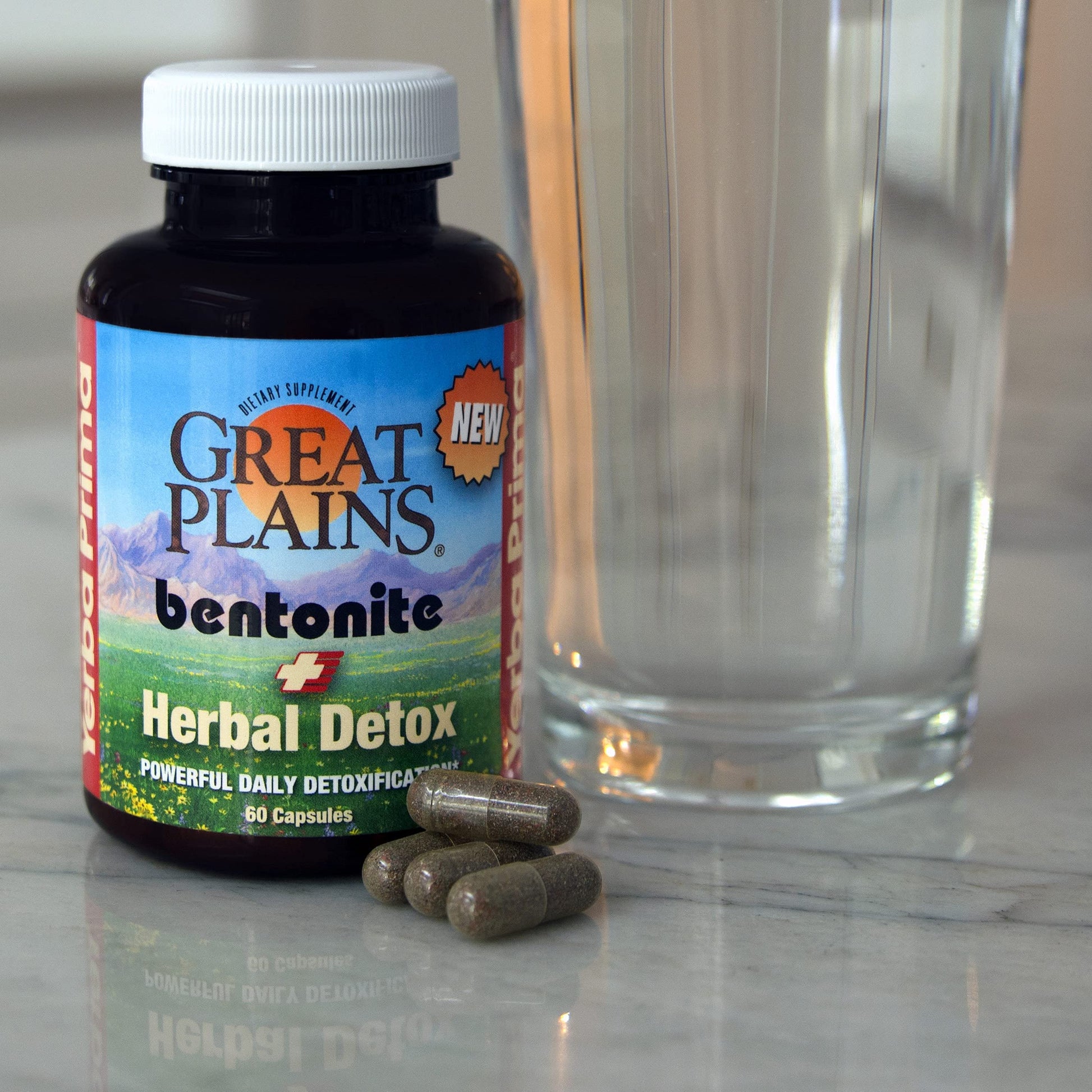Yerba Prima Bentonite Clay Plus Herbal Detox - 60 Veggie Capsules - Natural Cleansing Supplement Yerba PrimaAu supplements