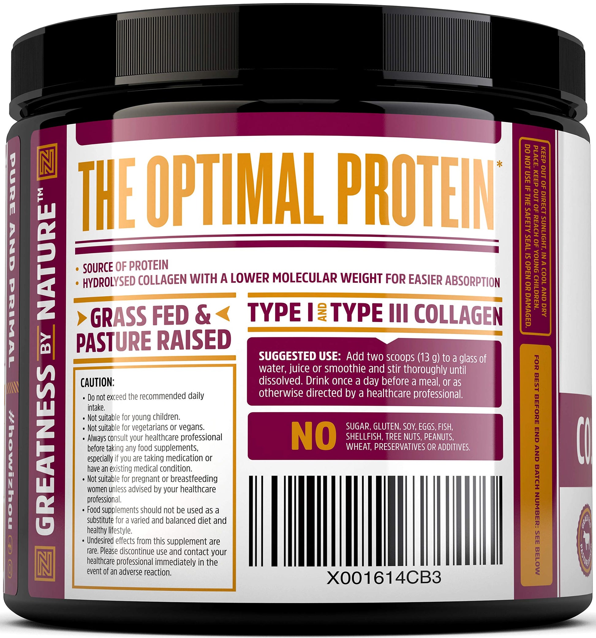 Collagen Powder 500g - Hydrolysed Collagen Peptides Powder - High Protein Bovine Collagen Supplement Nu U NutritionAu supplements