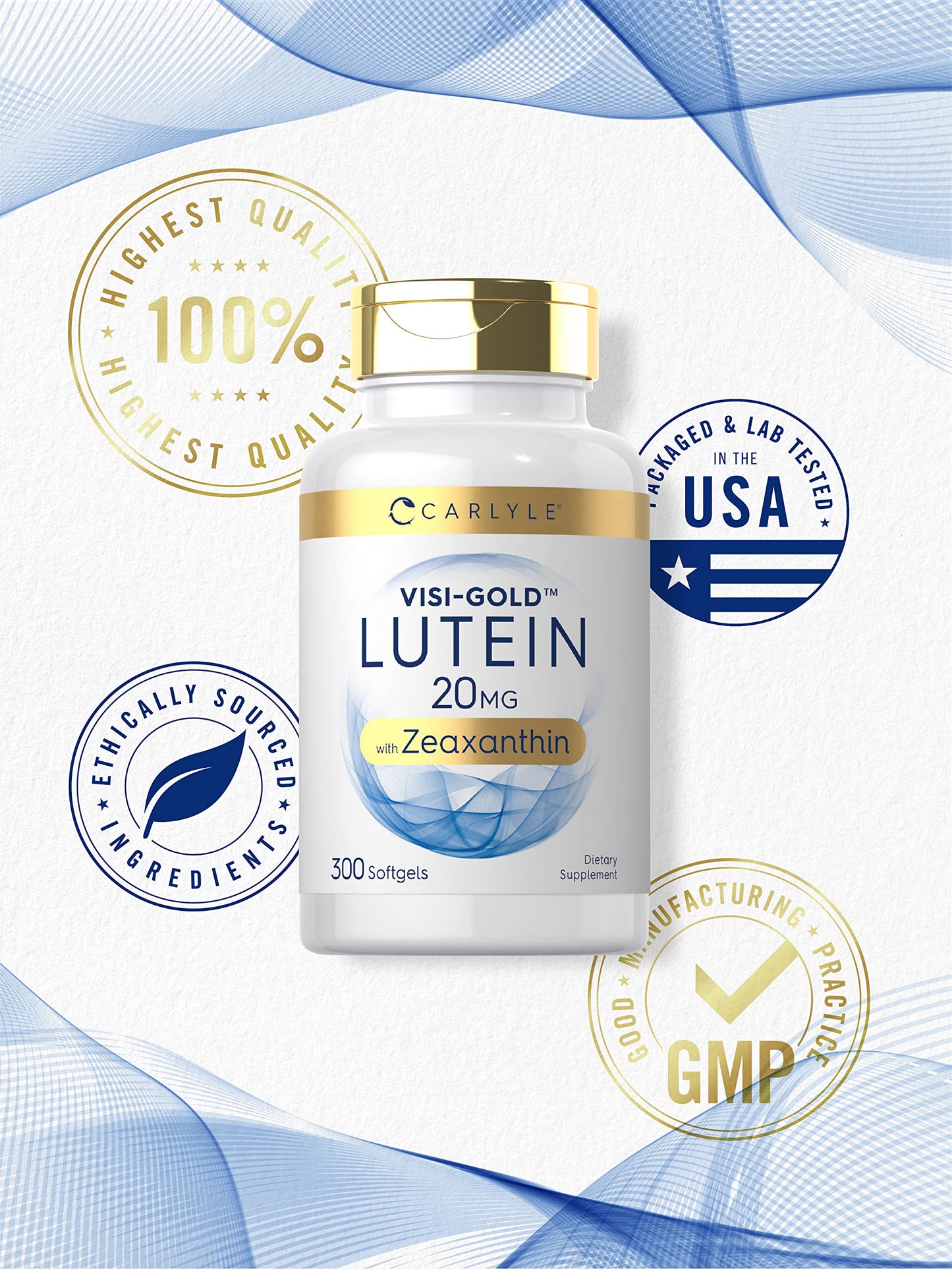 Carlyle Lutein and Zeaxanthin 20mg | 300 Softgels | Eye Health Vitamins | Non-GMO & Gluten Free Supplement CarlyleUS supplements