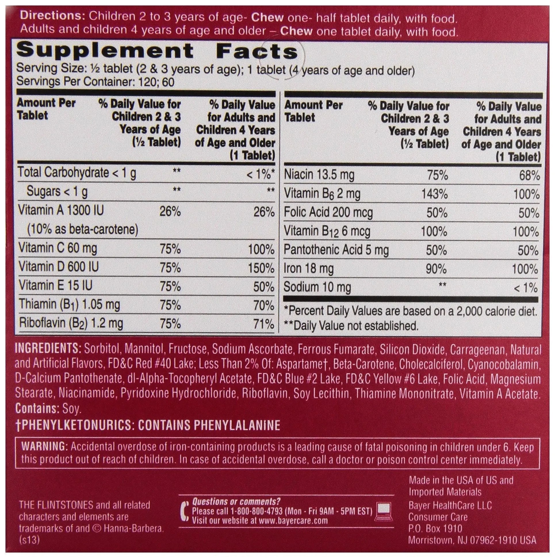 Flintstones Multi Vitamins With Iron, 60 ct Flintstones VitaminsAu supplements