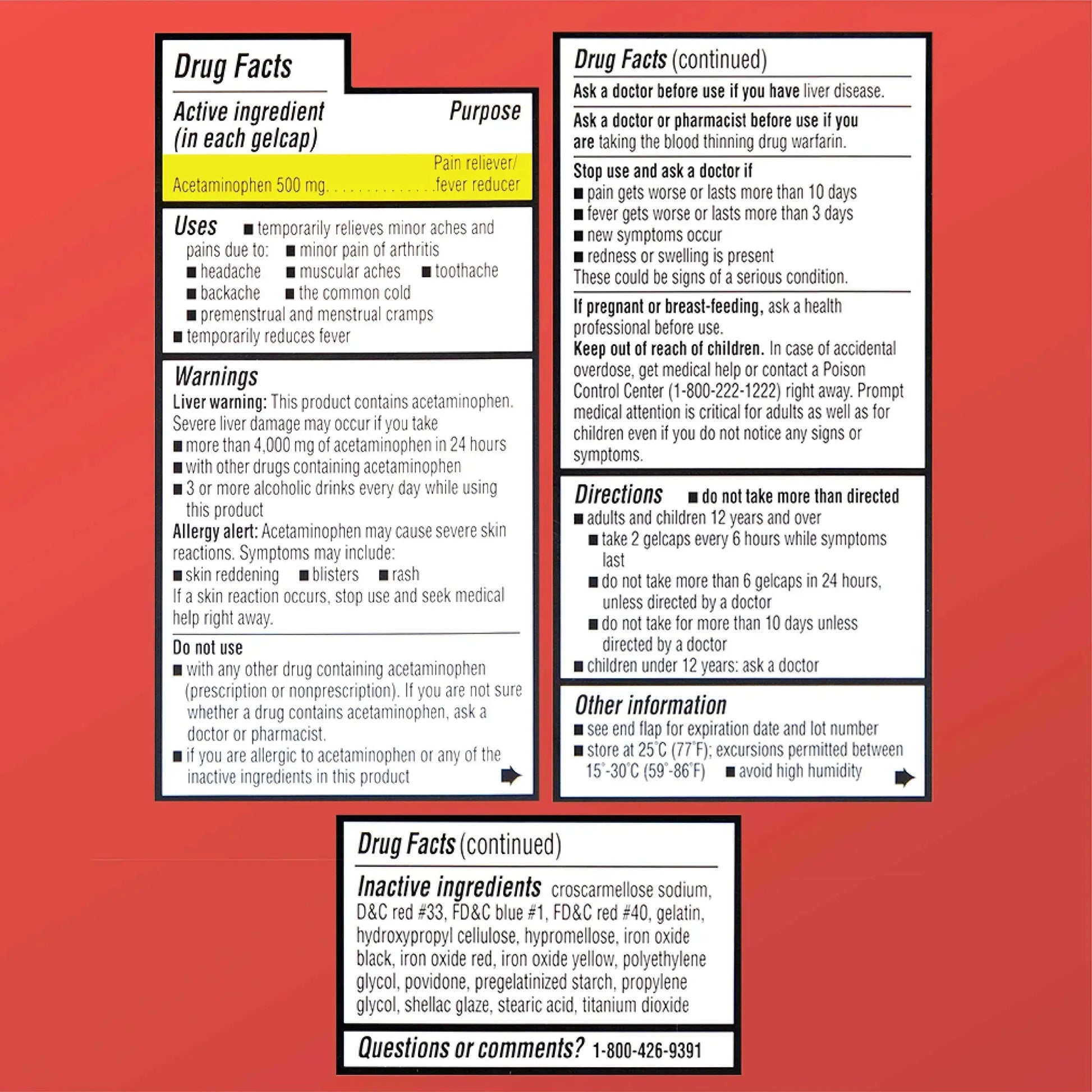 Quality Choice, Extra Strength, Non Aspirin Pain Relief, Acetaminophen 500 MG, Pain Reliever & Fever Reducer, Rapid Release Gelcaps, 50 Count Package Quality ChoiceAu supplements