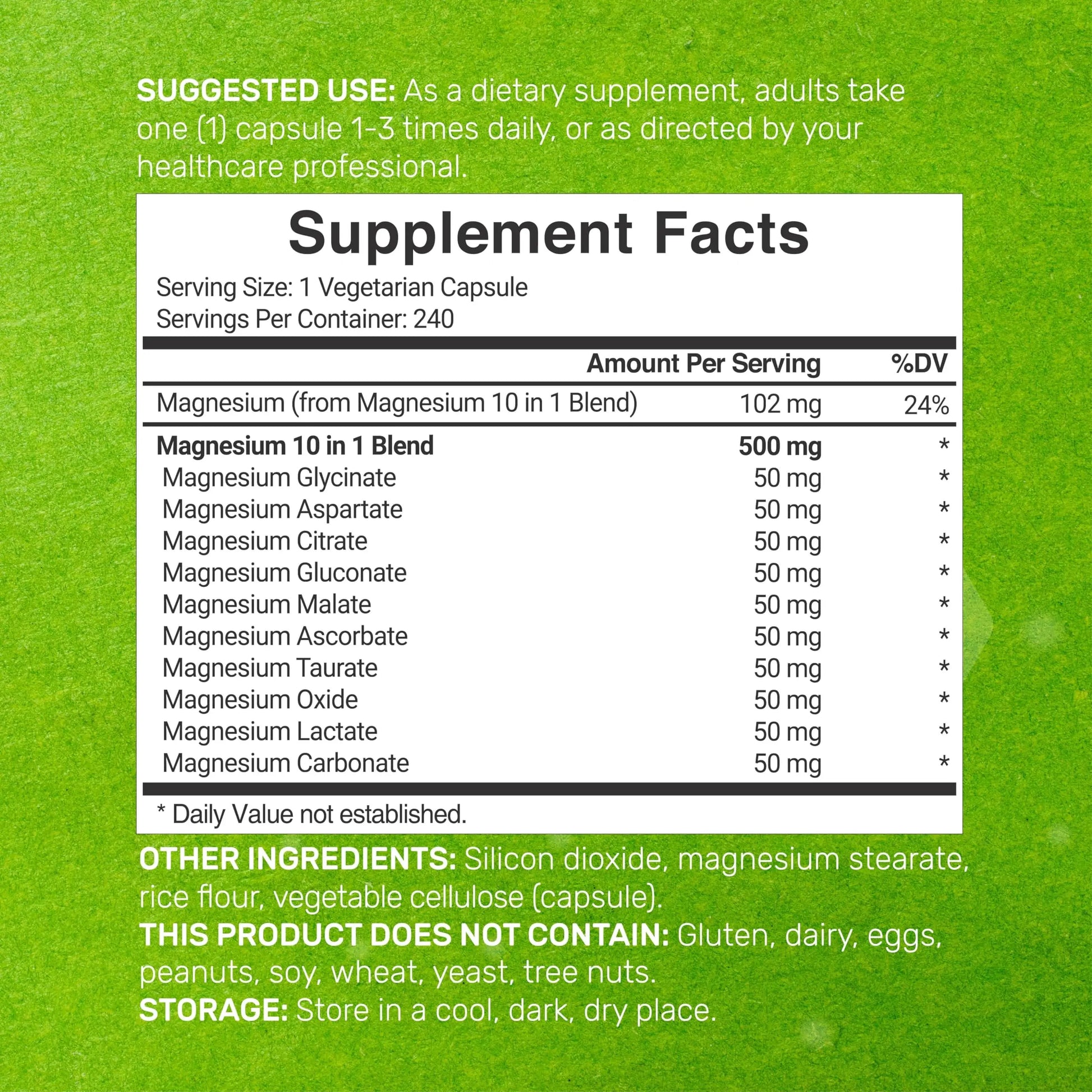 Magnesium Complex 500mg, 240 Veggie Capsules – 10-in-1 Glycinate, Citrate, Malate, Oxide, & More – 100% Chelated for Easy Absorption – Essential Mineral Supplement – Non-GMO DEAL SUPPLEMENTnz supplements