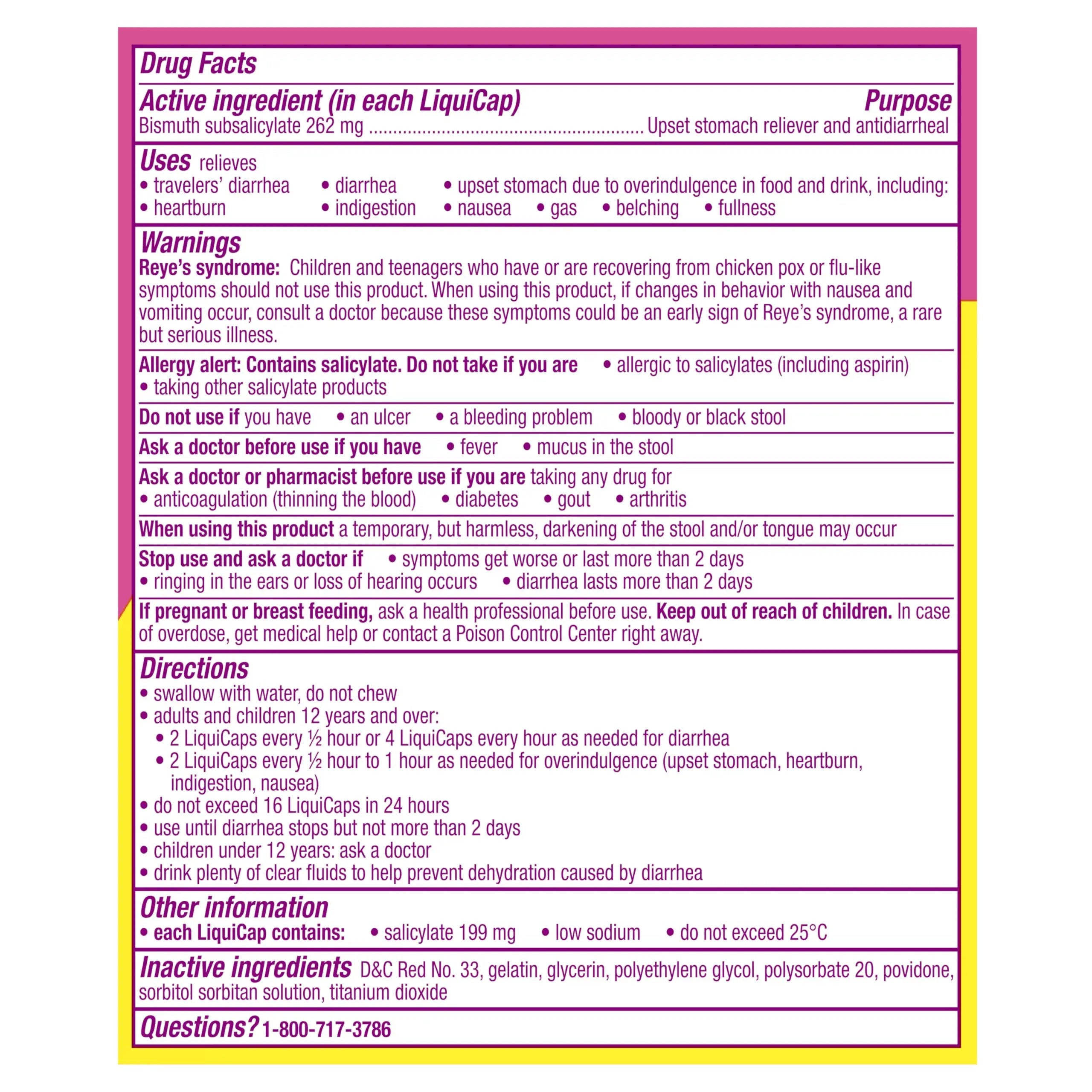 Pepto Bismol Liquicaps, Upset Stomach Relief, Nausea Relief, Heartburn Relief, Indigestion Relief, Anti Diarrhea Medication for Adults - 5 Symptom Fast Relief, No Flavor, 48 ct Pepto Bismolnz supplements