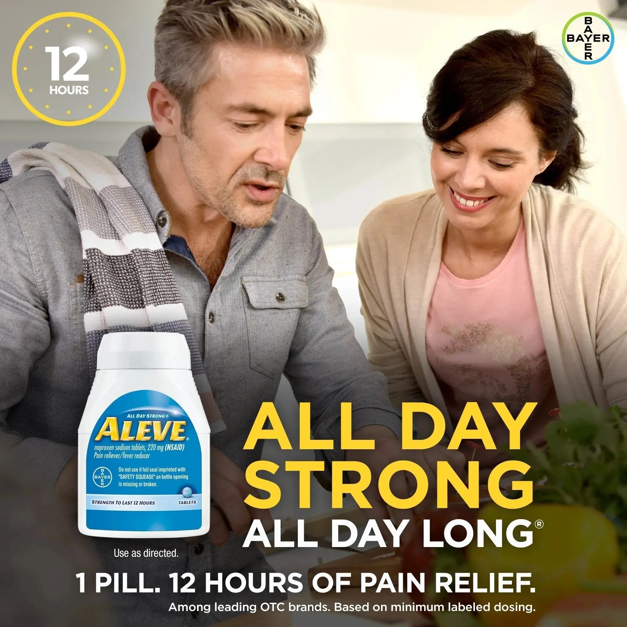 Aleve Tablets with Naproxen Sodium, 220mg (NSAID) Pain Reliever/Fever Reducer, 24 Count, Blue AleveAu supplements
