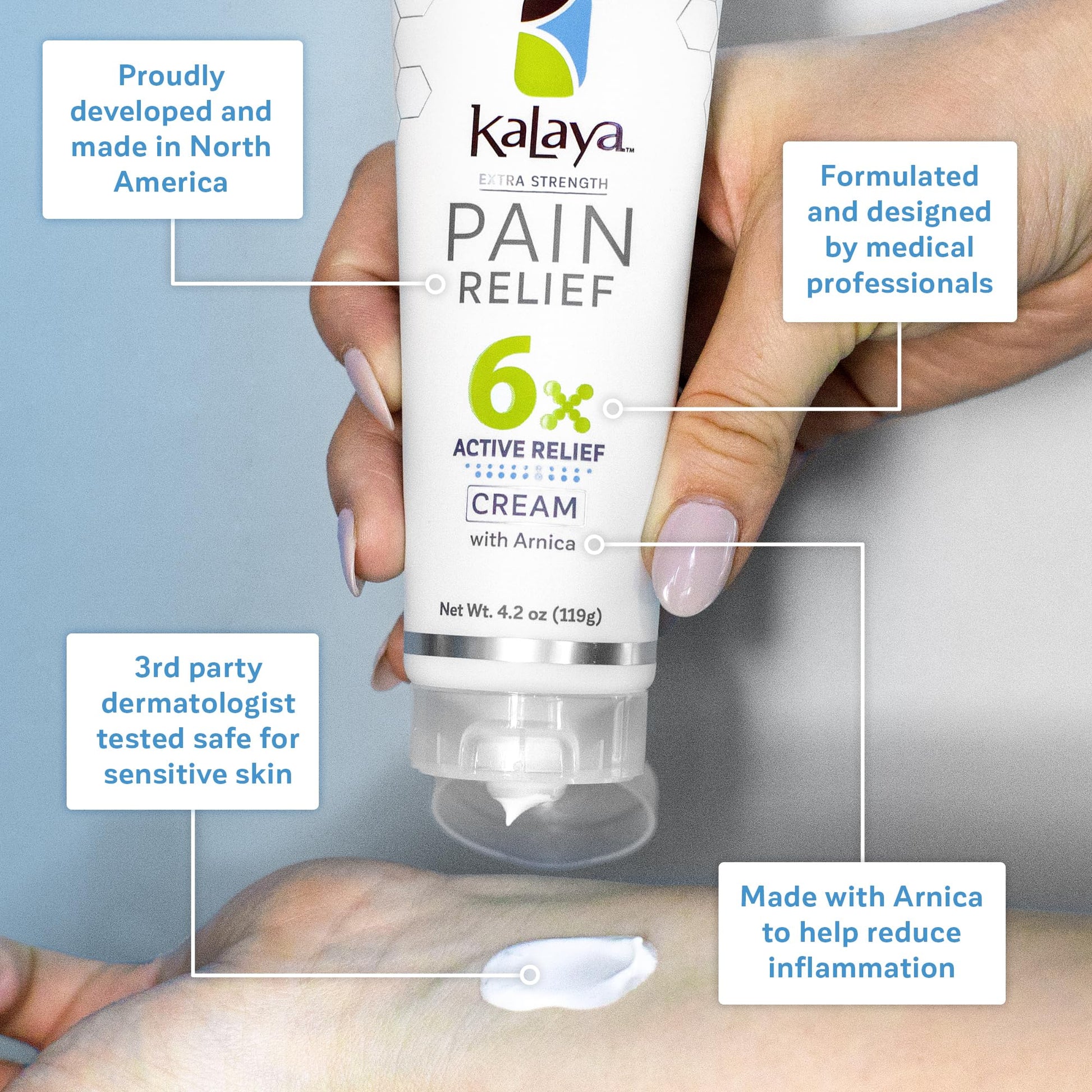 Kalaya 6X Pain Relief Arnica Cream with Massager and 6X Extra Strength Pain Relief Cream Kalaya NaturalsAu supplements