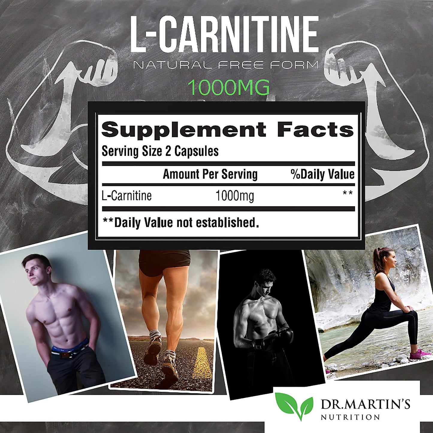 DR. MARTIN'S NUTRITION Extra Strength L-Carnitine - 200 Capsules - 1000mg Per Serving - Boost Your Metabolism and Increase Performance DR. MARTIN'S NUTRITIONUS supplements