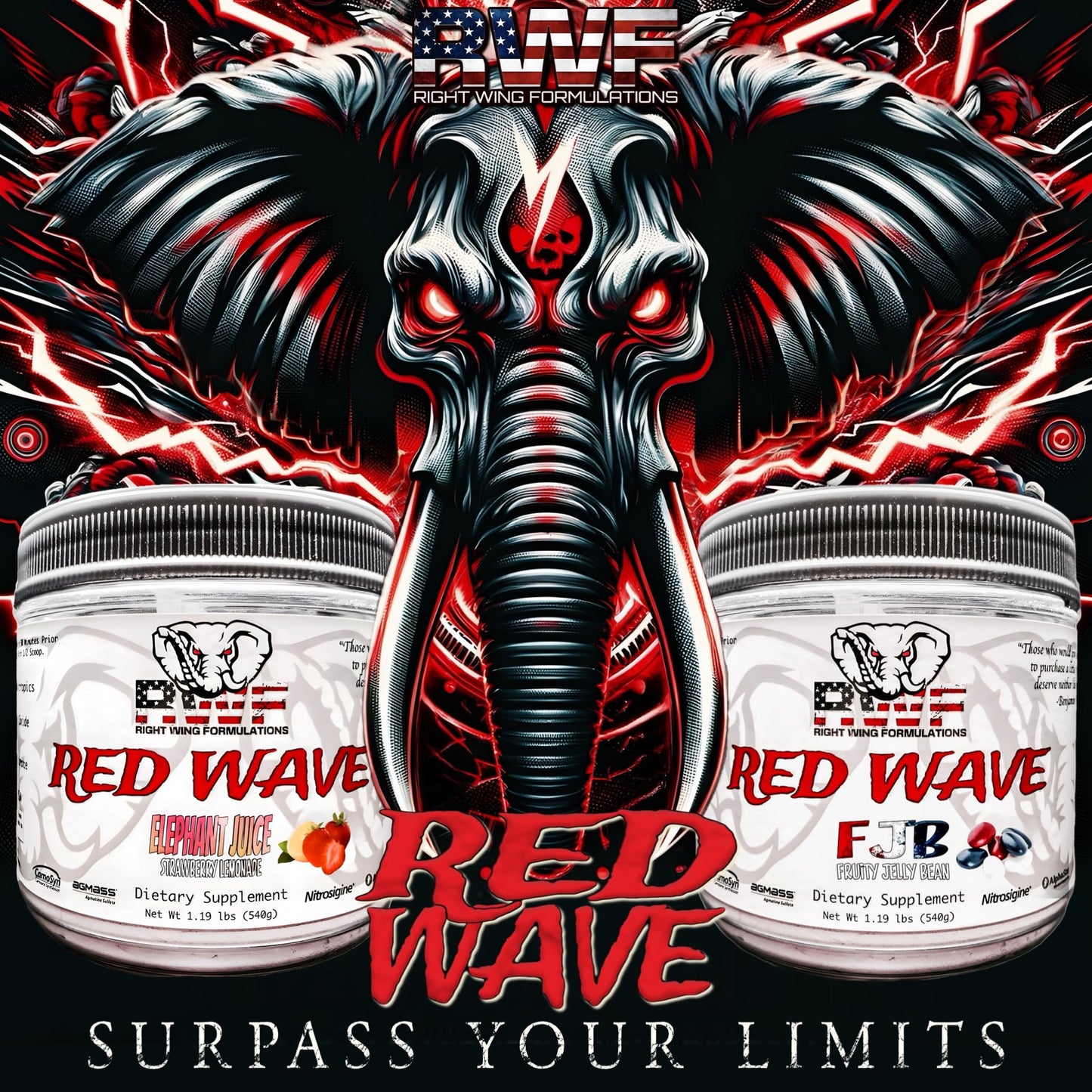 Red Wave Pre Workout Powder With Creatine, Perfect For Men And Women Right Wing FormulationsUS supplements