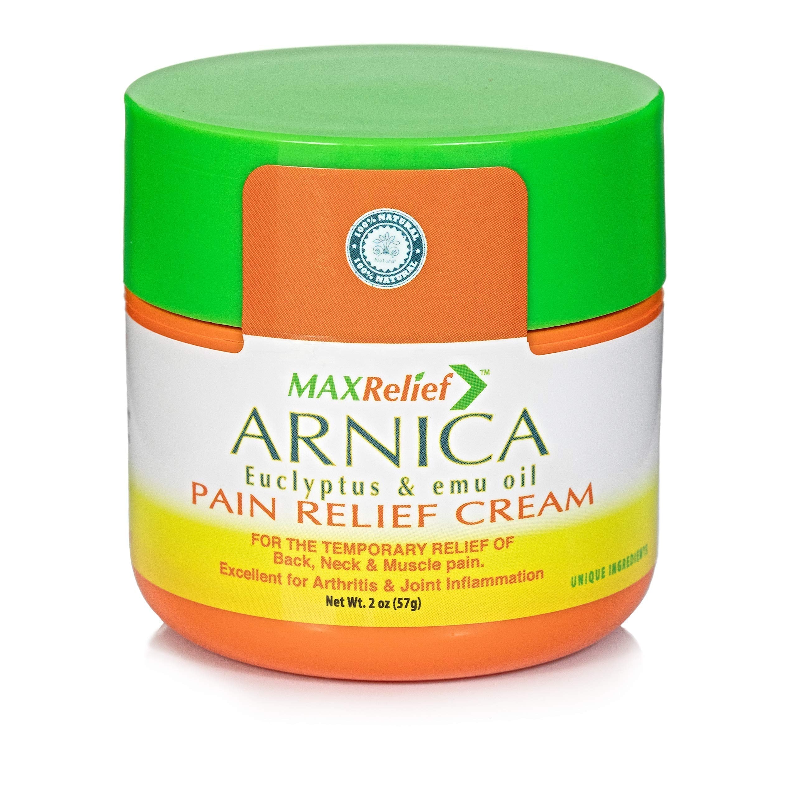 MaxRelief Arnica Montana Pain Cream - Advanced Formula for Deep Relief - Soothe Knee, Joint & Muscle Pain - Reduce Swelling, Joint Inflammation Fibromyalgia & Plantar Fasciitis Relief - Emu Oil 2oz MaxReliefAu supplements