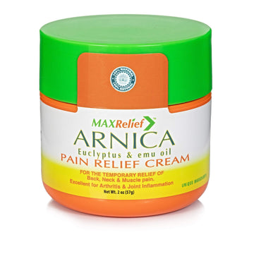 MaxRelief Arnica Montana Pain Cream - Advanced Formula for Deep Relief - Soothe Knee, Joint & Muscle Pain - Reduce Swelling, Joint Inflammation Fibromyalgia & Plantar Fasciitis Relief - Emu Oil 2oz MaxReliefAu supplements