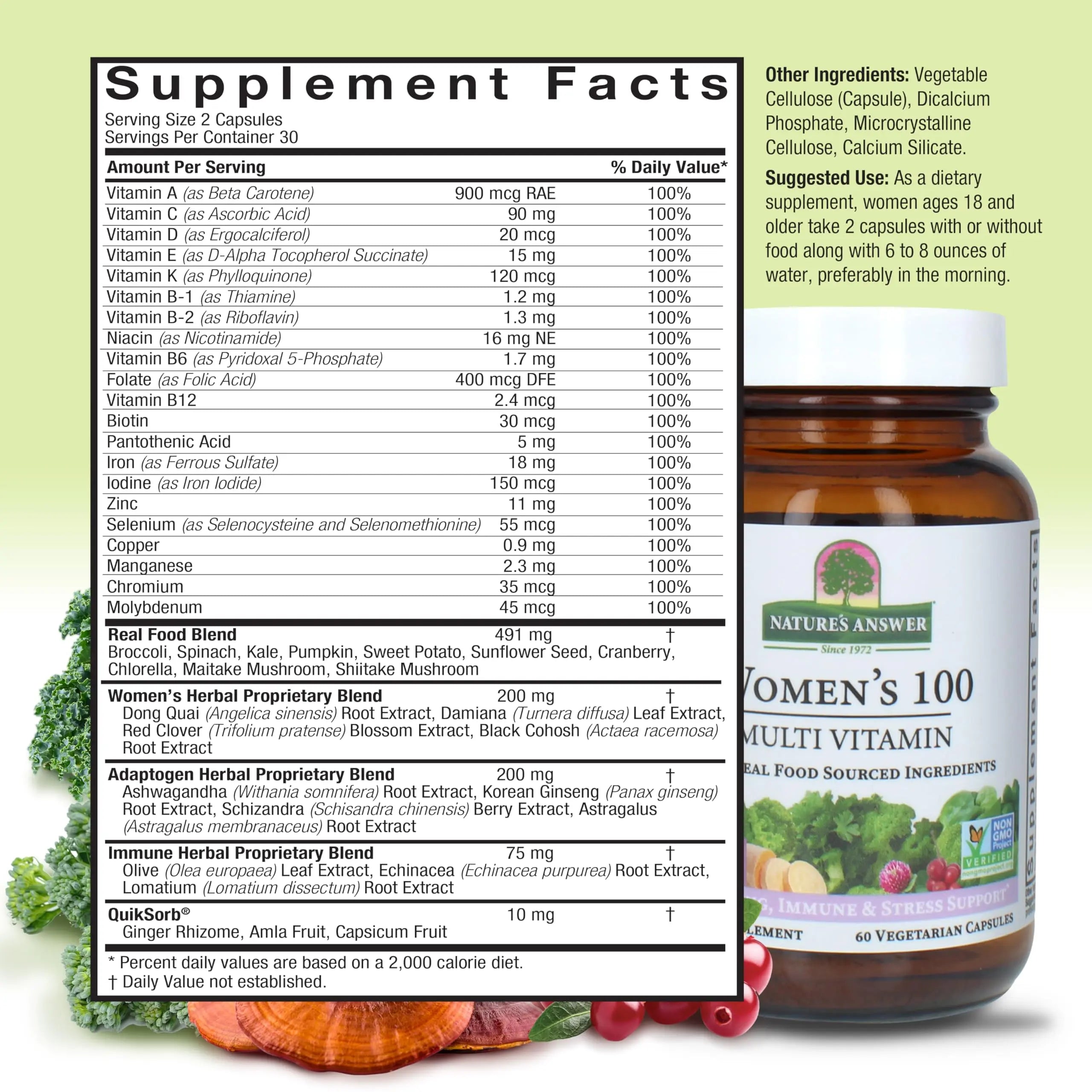Nature's Answer Women's 100, Multivitamin, 60 Vegetarian Capsules Nature's AnswerAu supplements